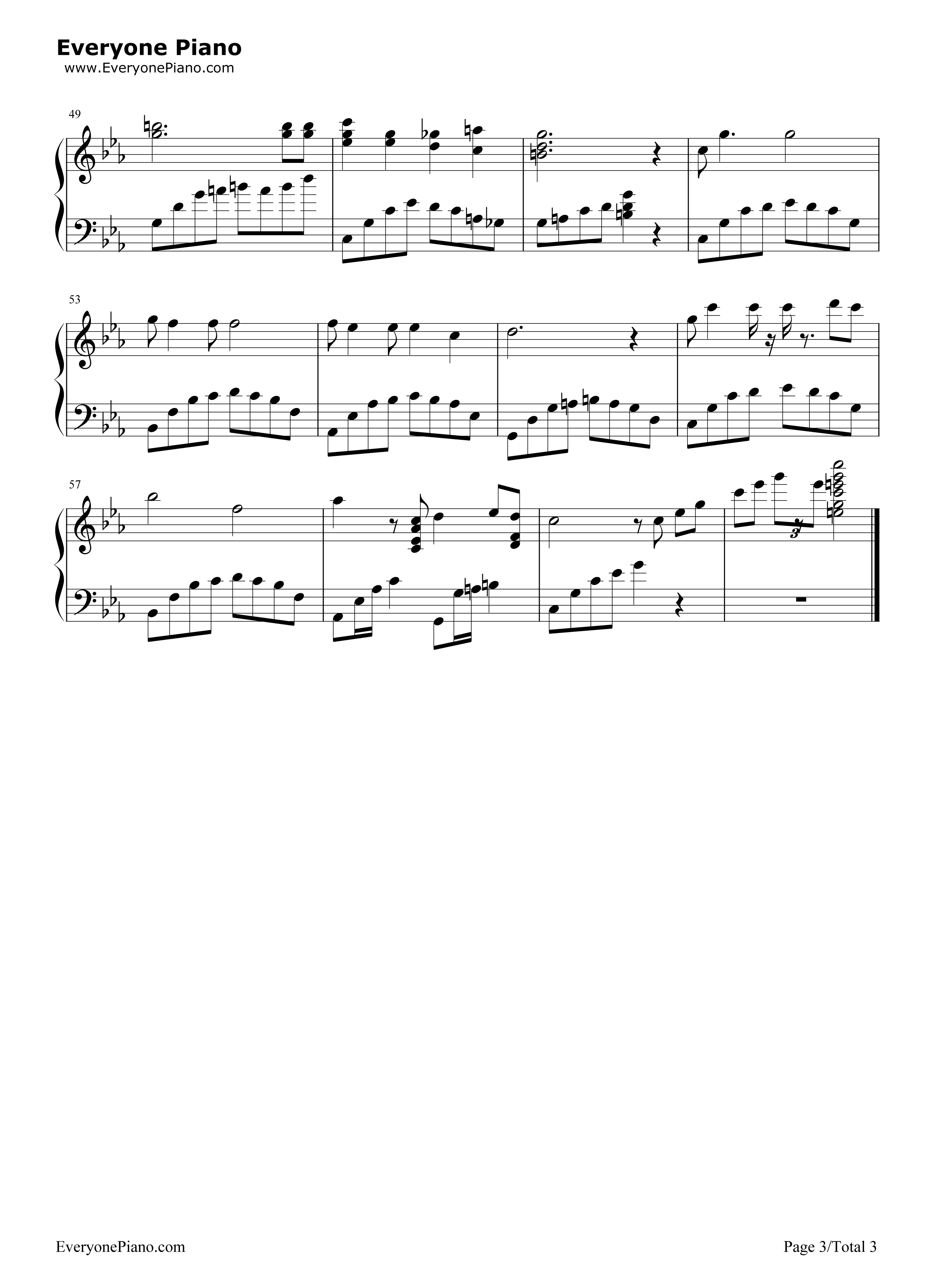 一生有意义钢琴谱_罗文_甄妮