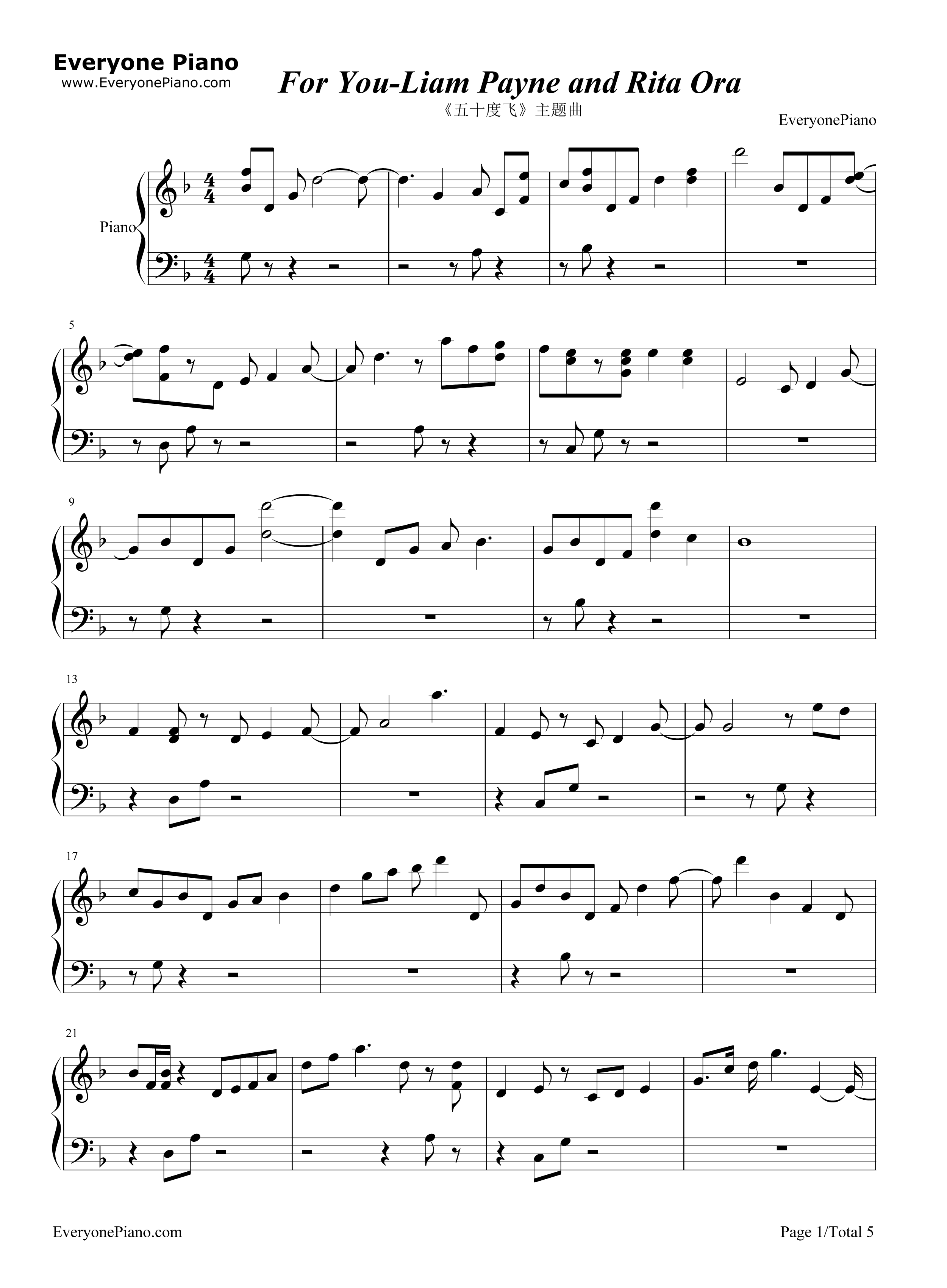 For_You钢琴谱_Liam_Payne_Rita_Ora