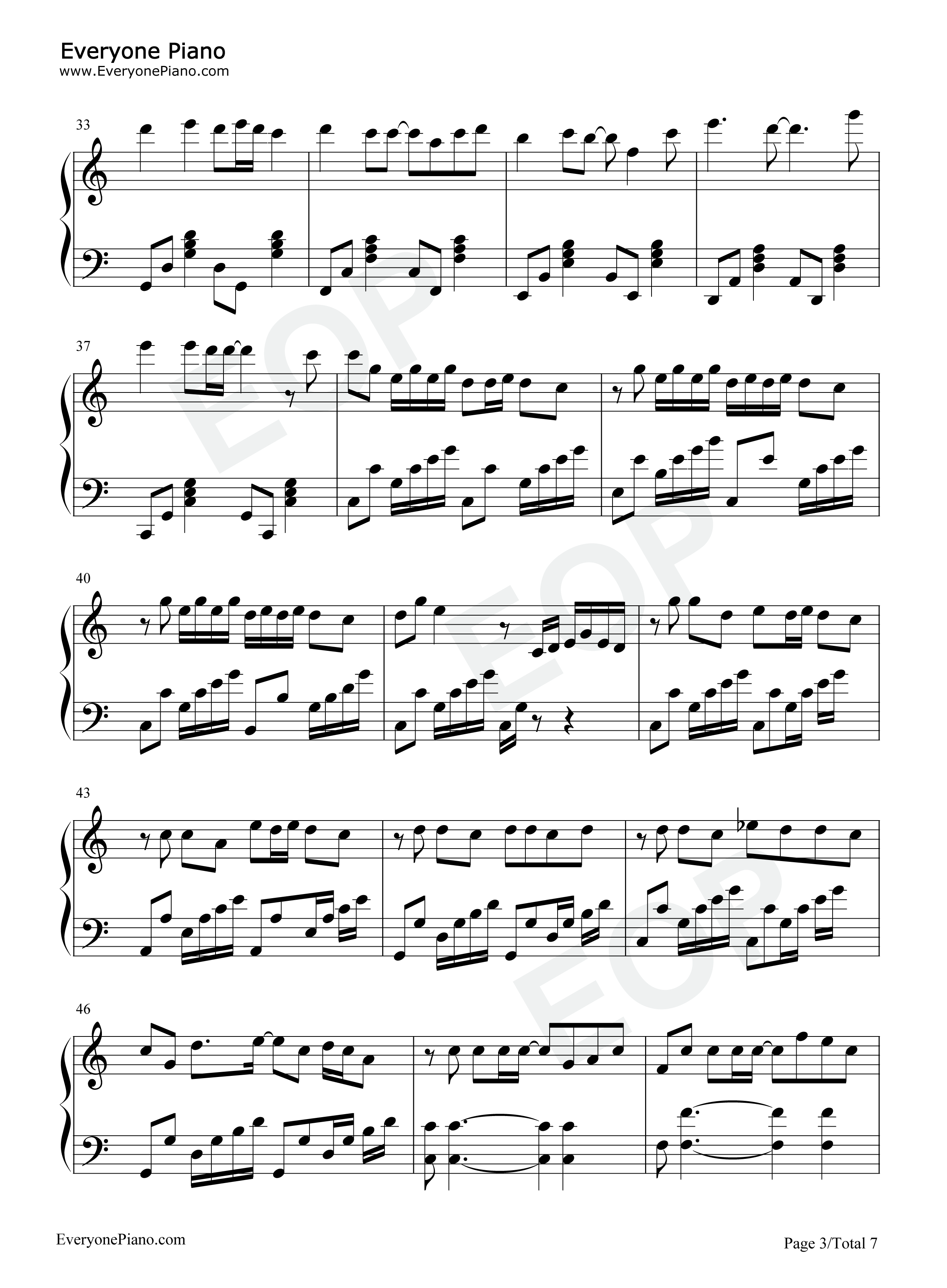 流年如歌钢琴谱_苍穹