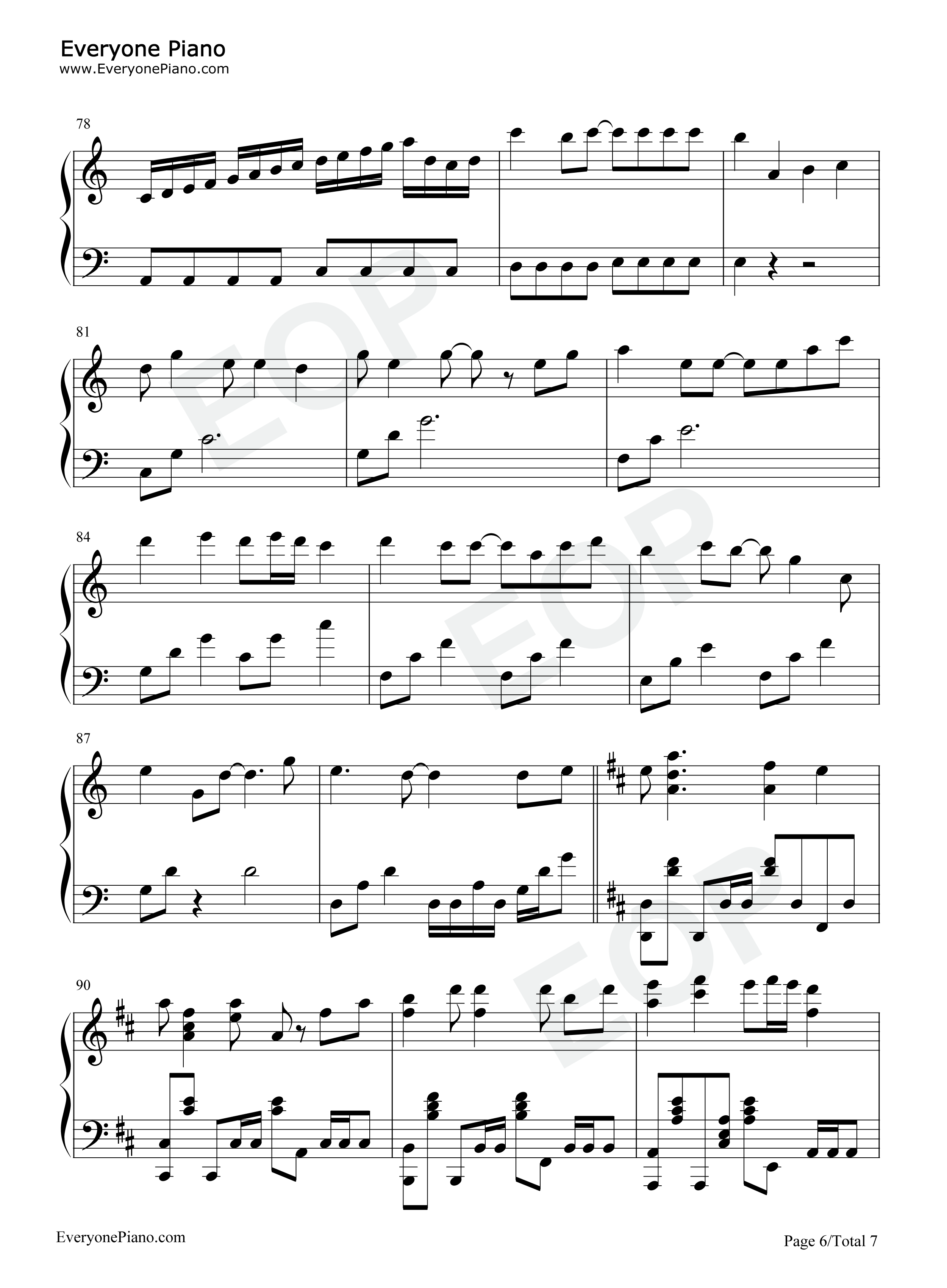 流年如歌钢琴谱_苍穹