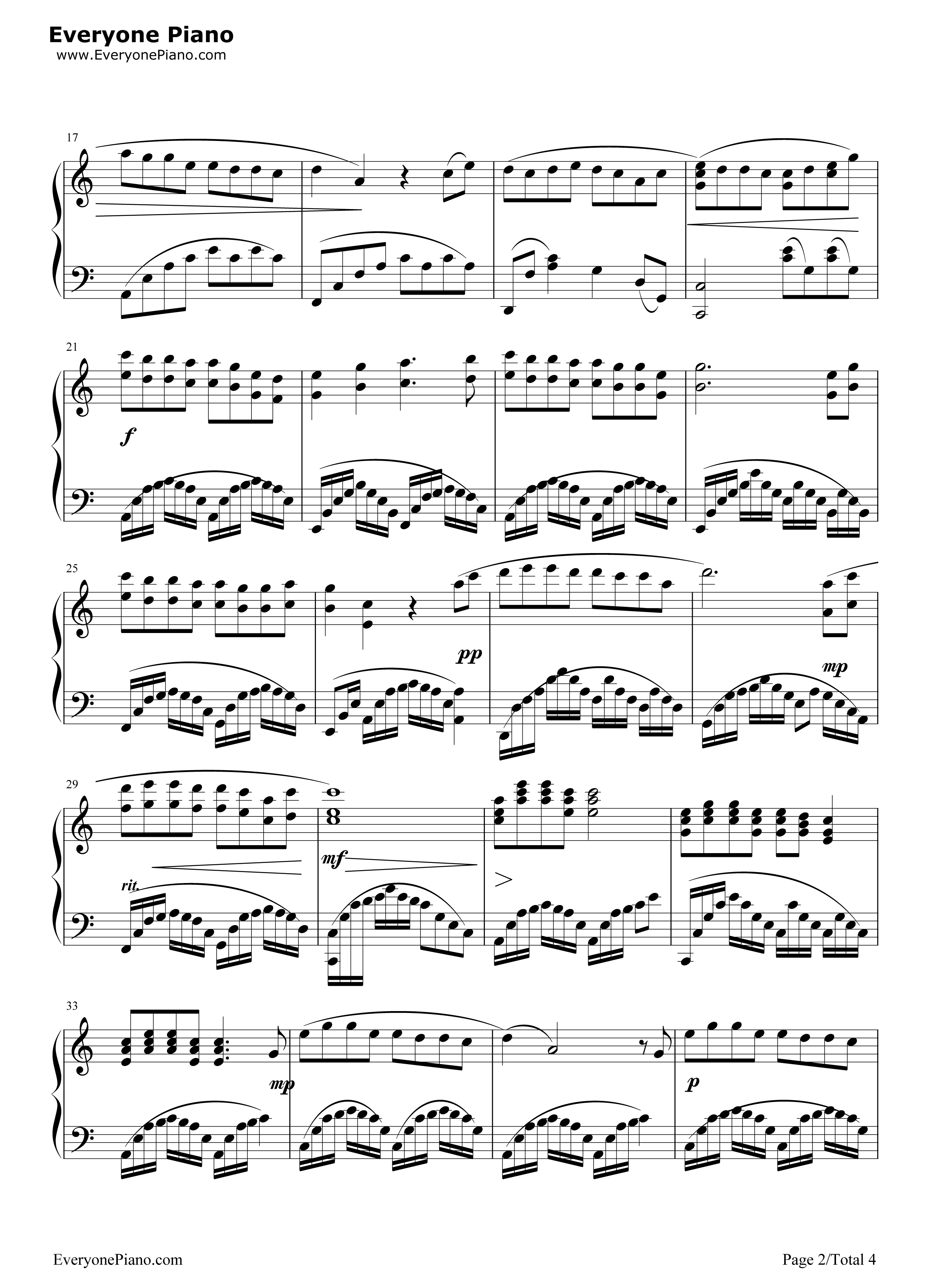 Colors_of_the_Wind钢琴谱_Vanessa_Williams　_凡妮莎·威廉斯