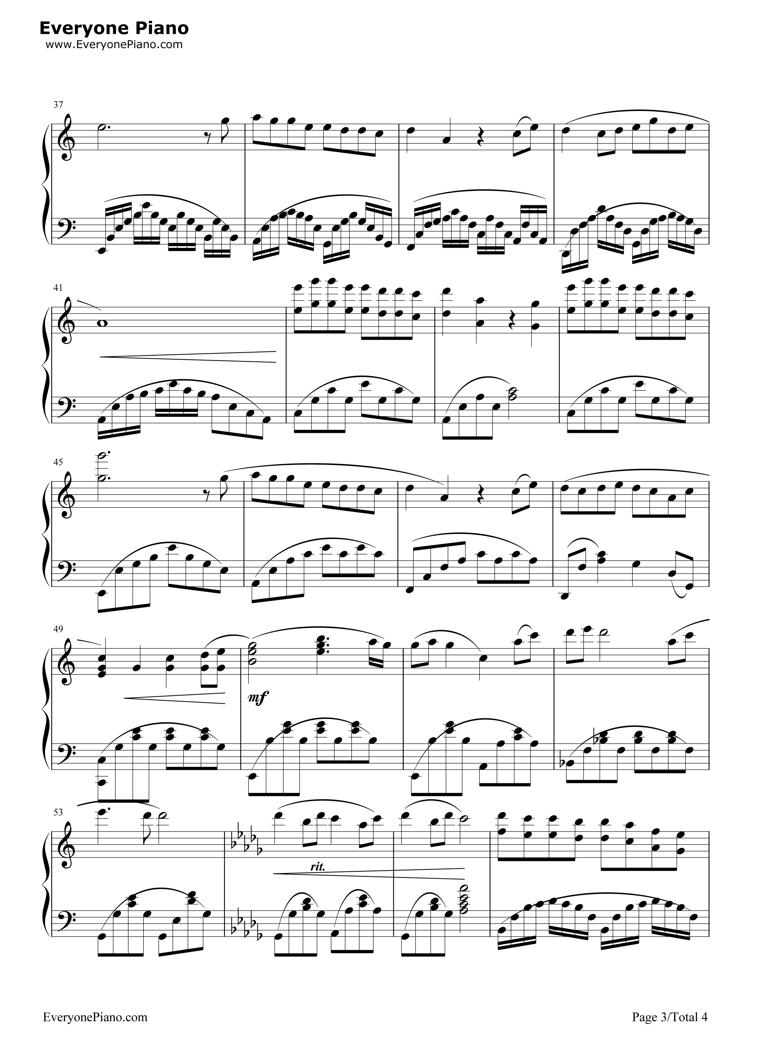 Colors_of_the_Wind钢琴谱_Vanessa_Williams　_凡妮莎·威廉斯