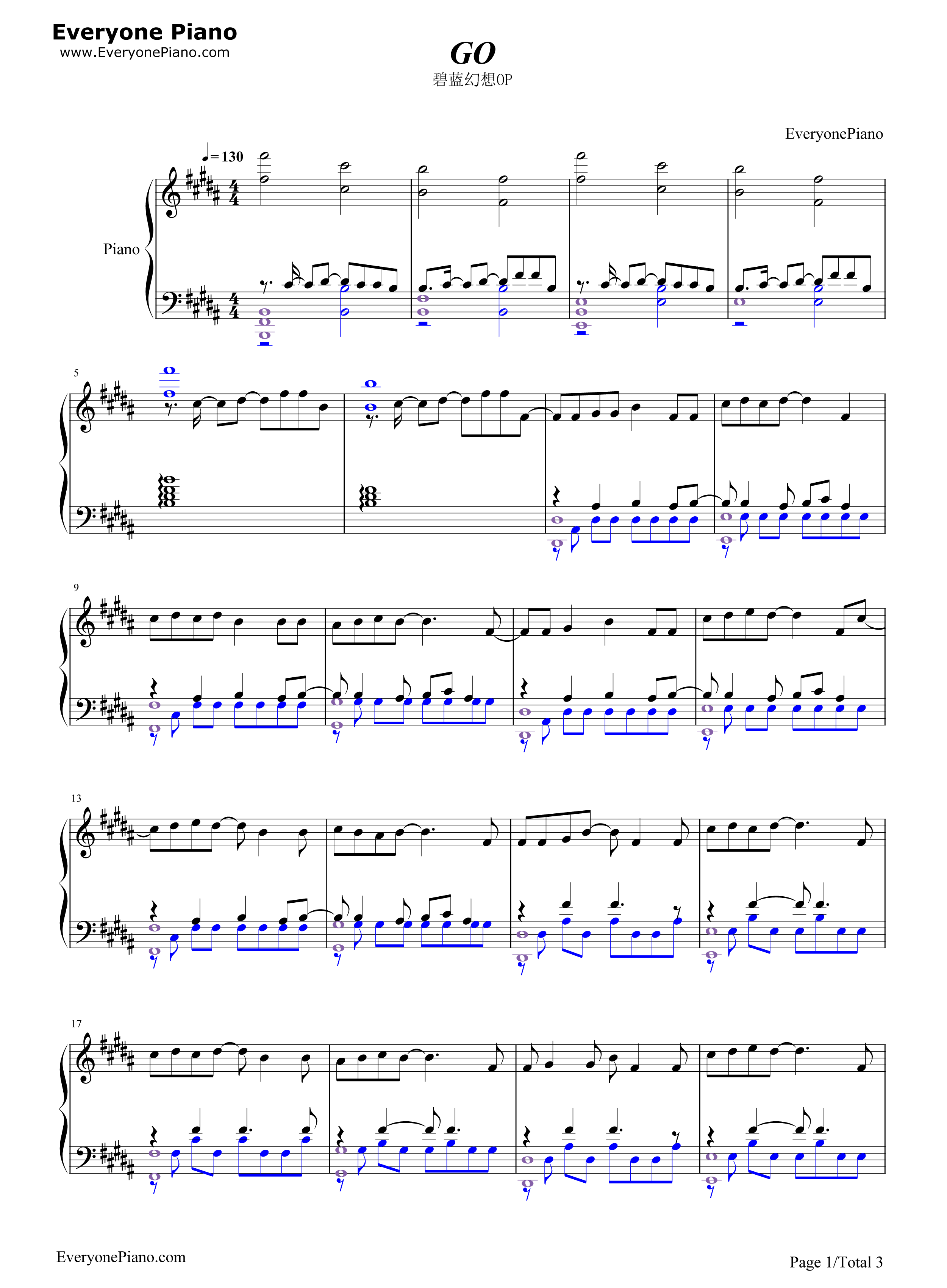 GO钢琴谱_BUMP_OF_CHICKEN