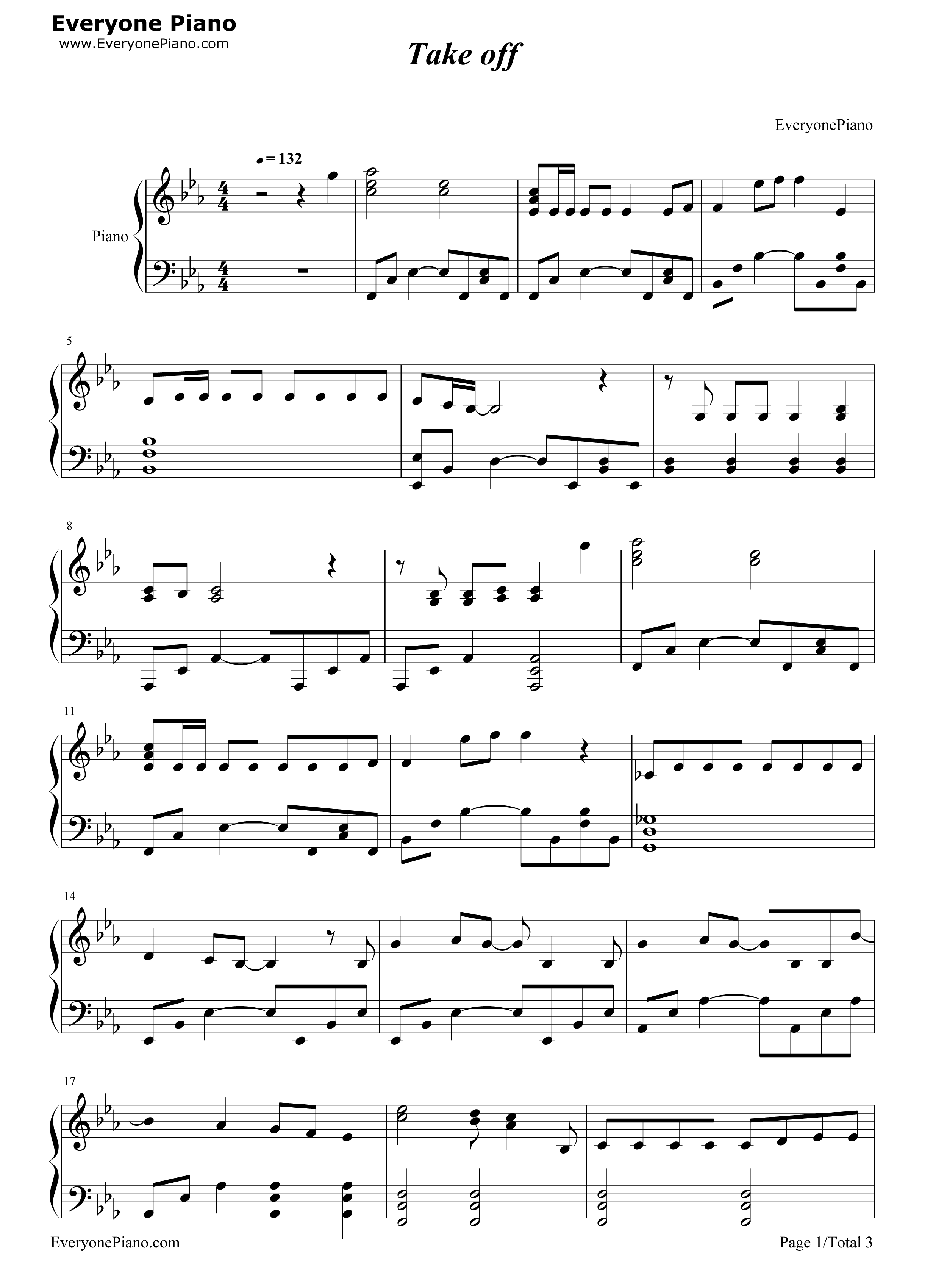 Take_Off钢琴谱_2PM