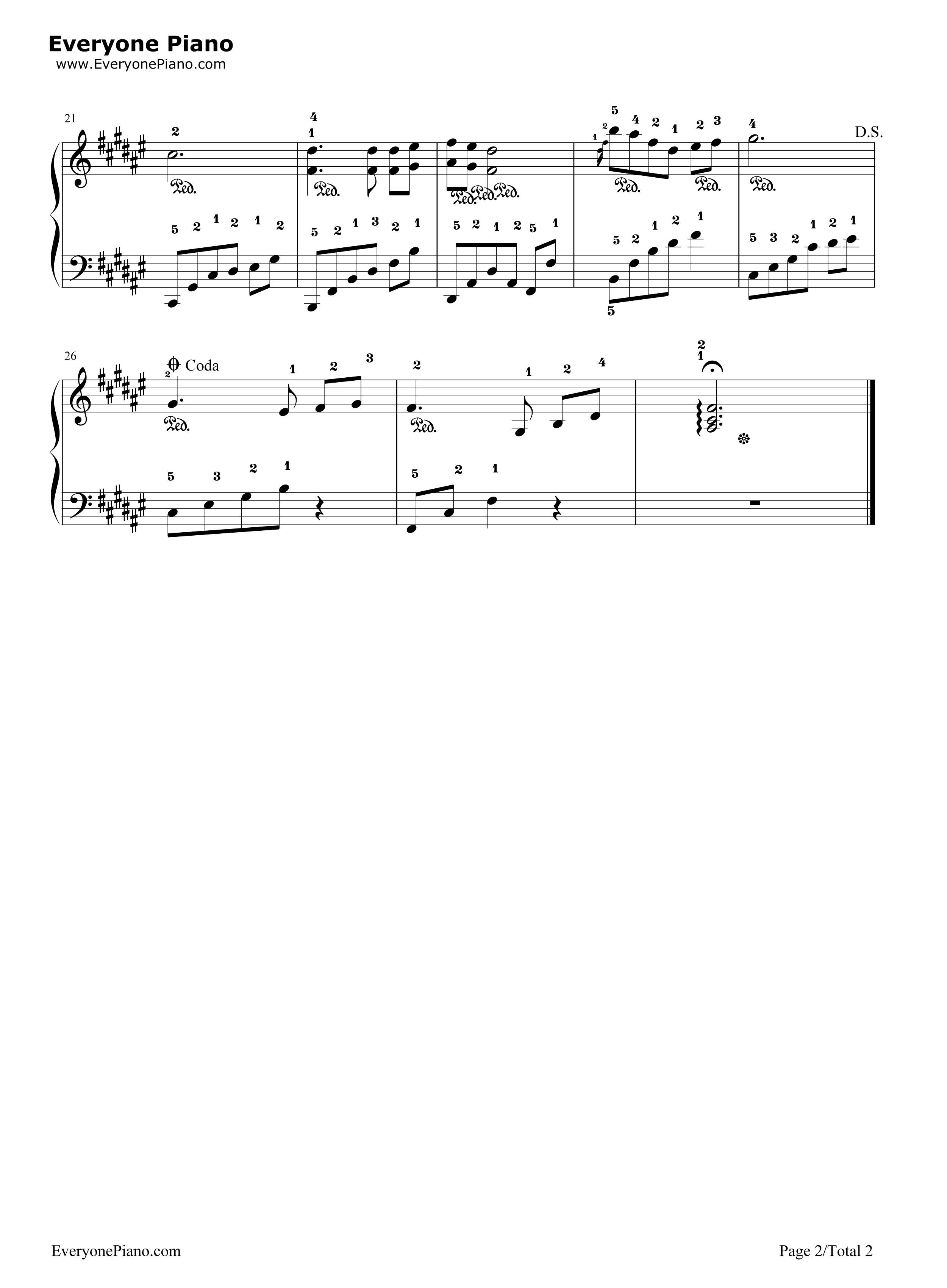 初雪简易版钢琴谱_班得瑞__Bandari