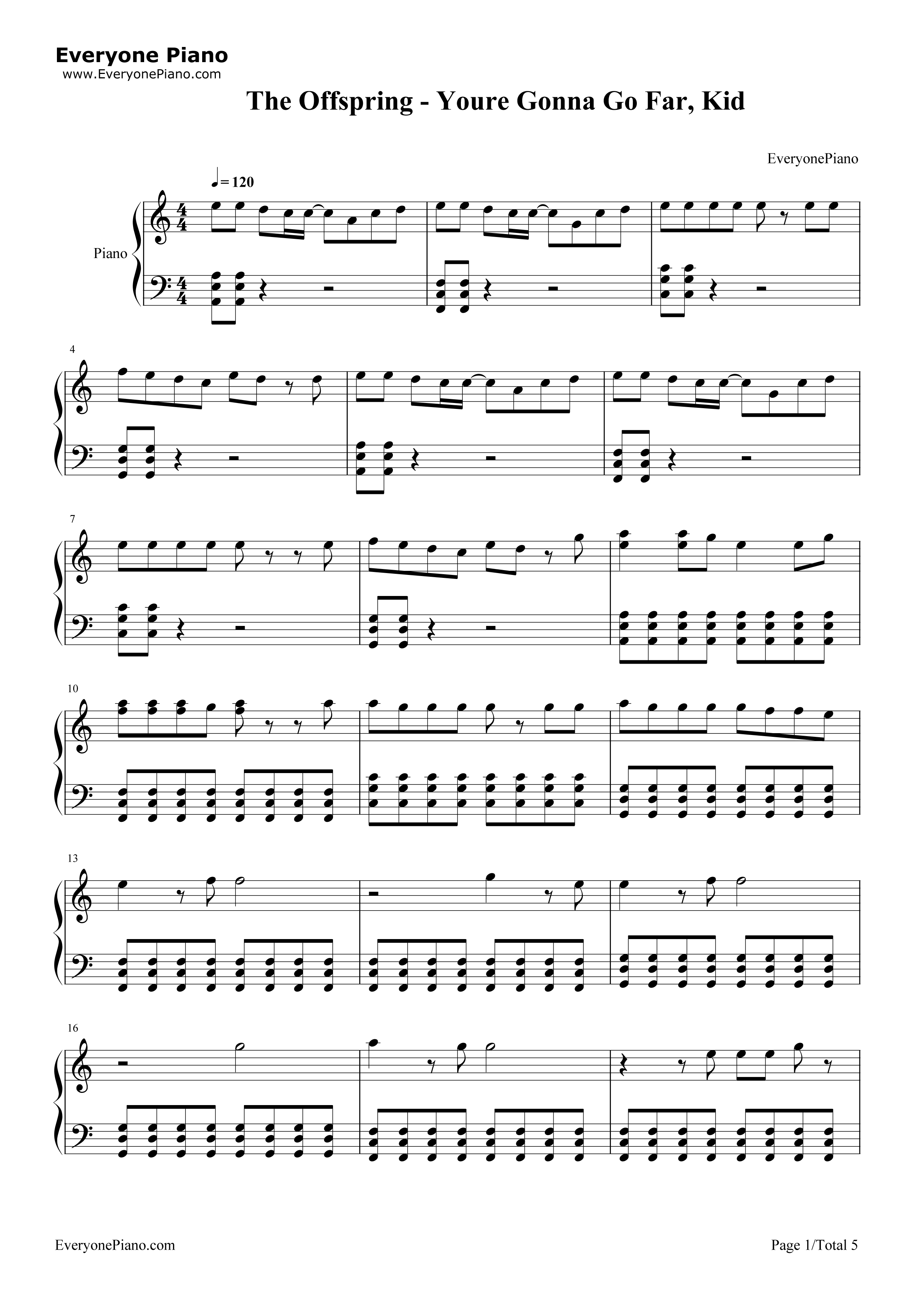 You're_Gonna_Go_Far_Kid钢琴谱_The_Offspring