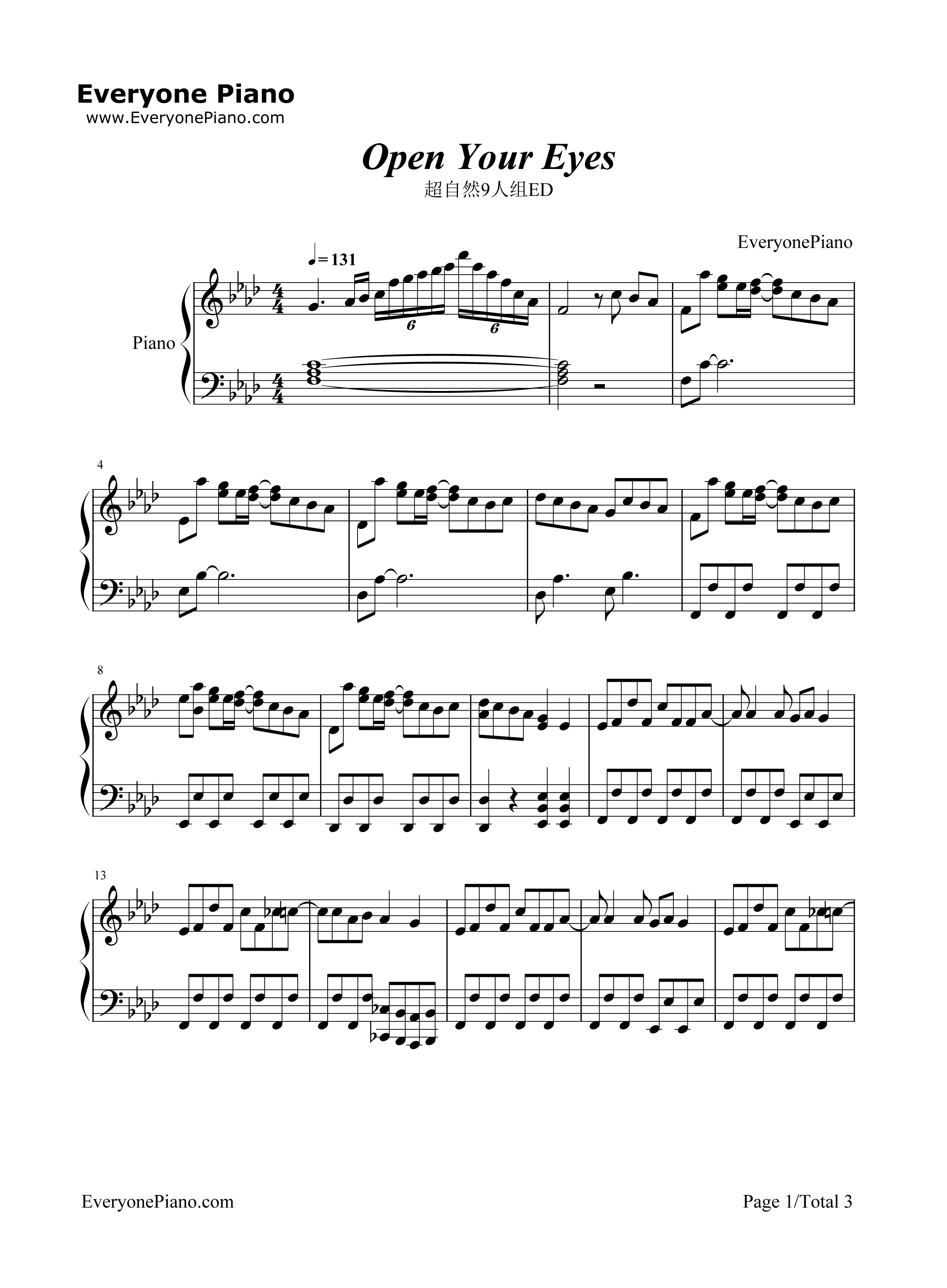 Open_Your_Eyes钢琴谱_亚咲花