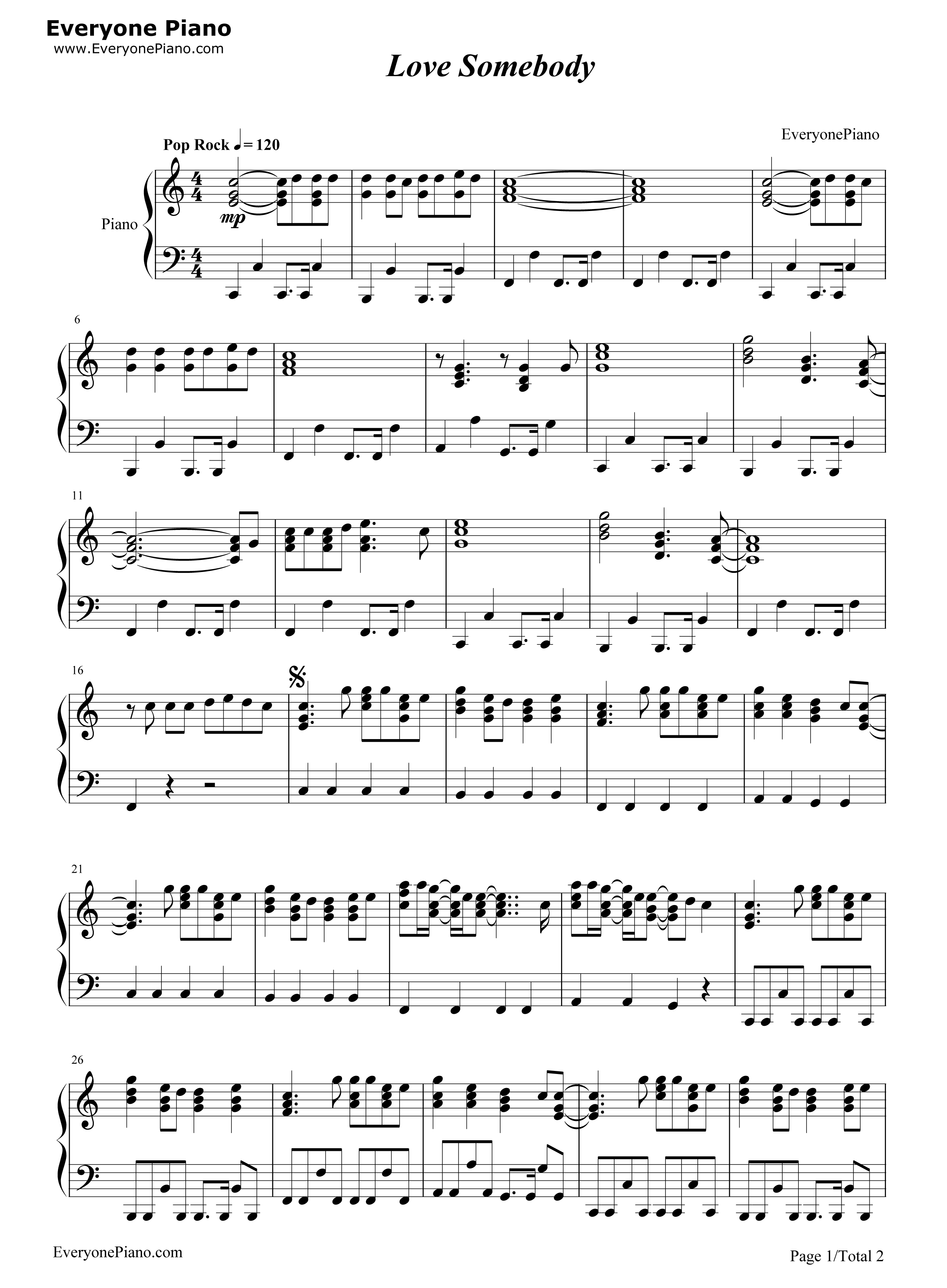 Love_Somebody钢琴谱_Maroon5