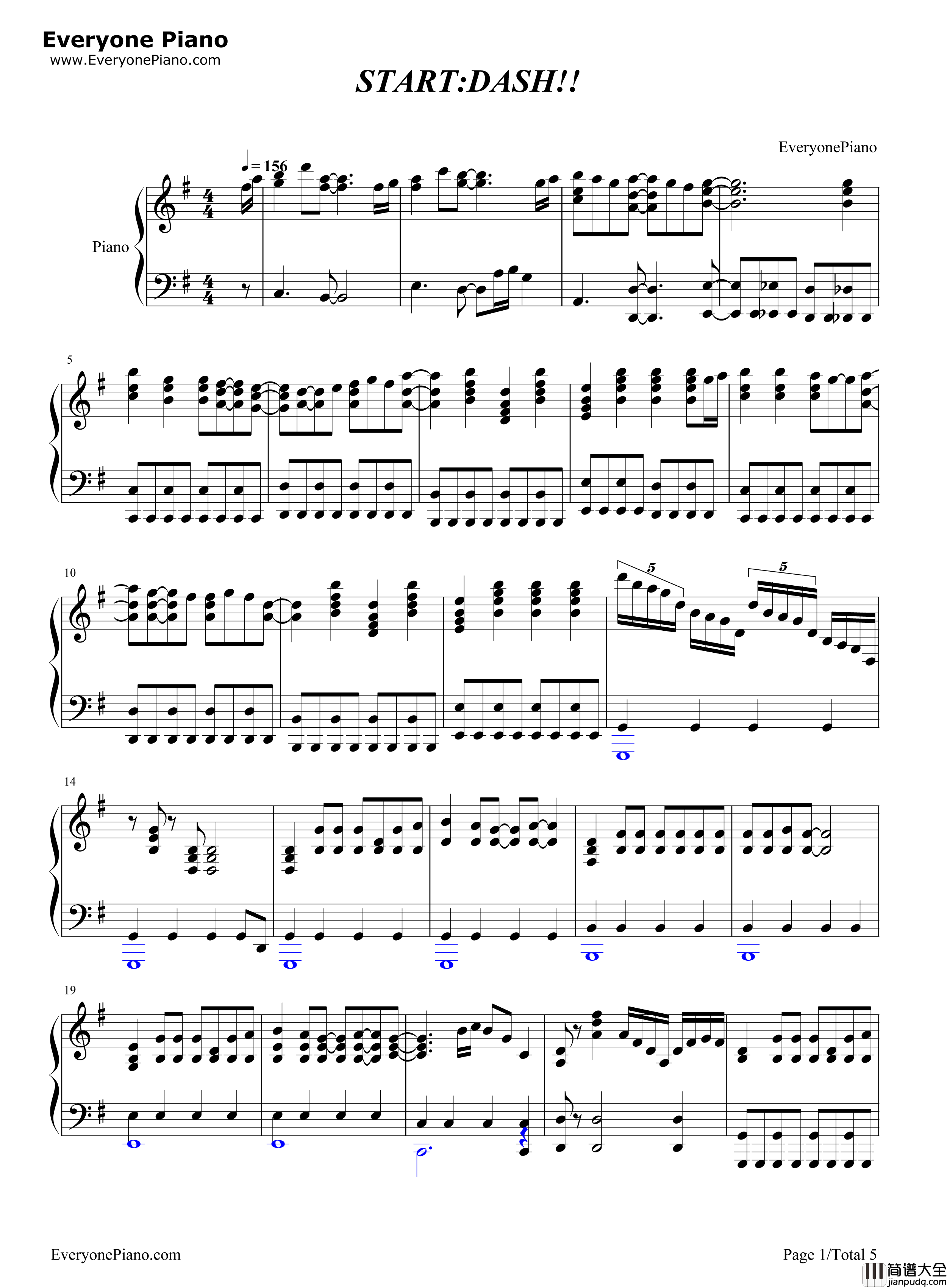 START:DASH!!钢琴谱_佐々木裕