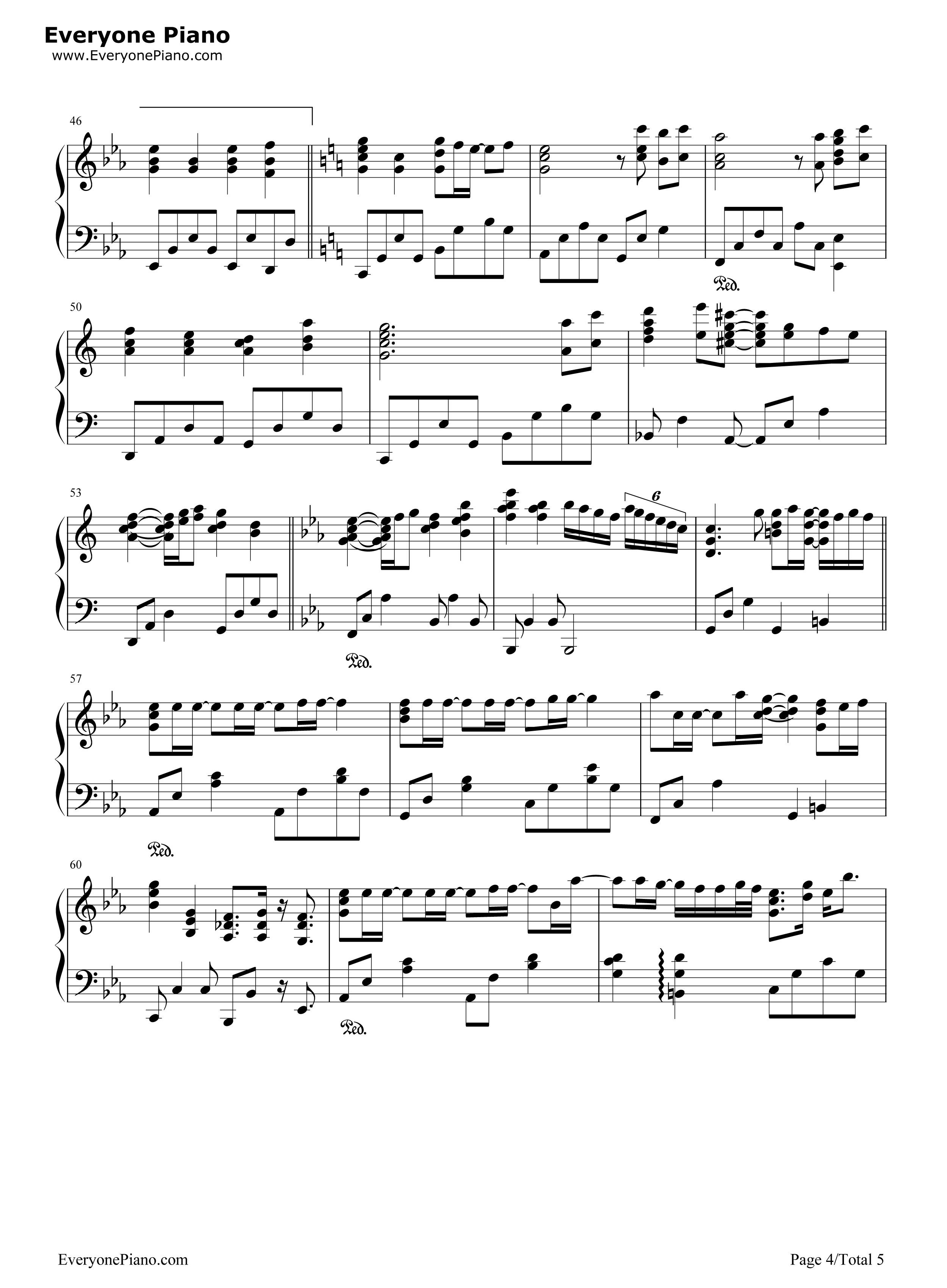 轻闭双眼钢琴谱_平井坚