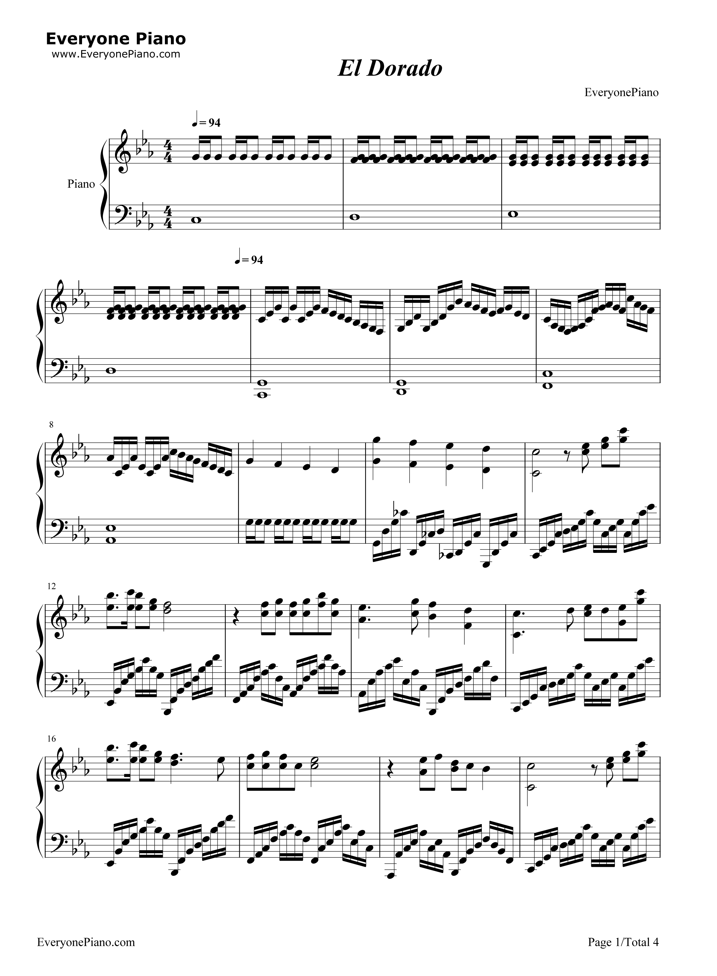 El_Dorado钢琴谱_Two_Steps_from_Hell