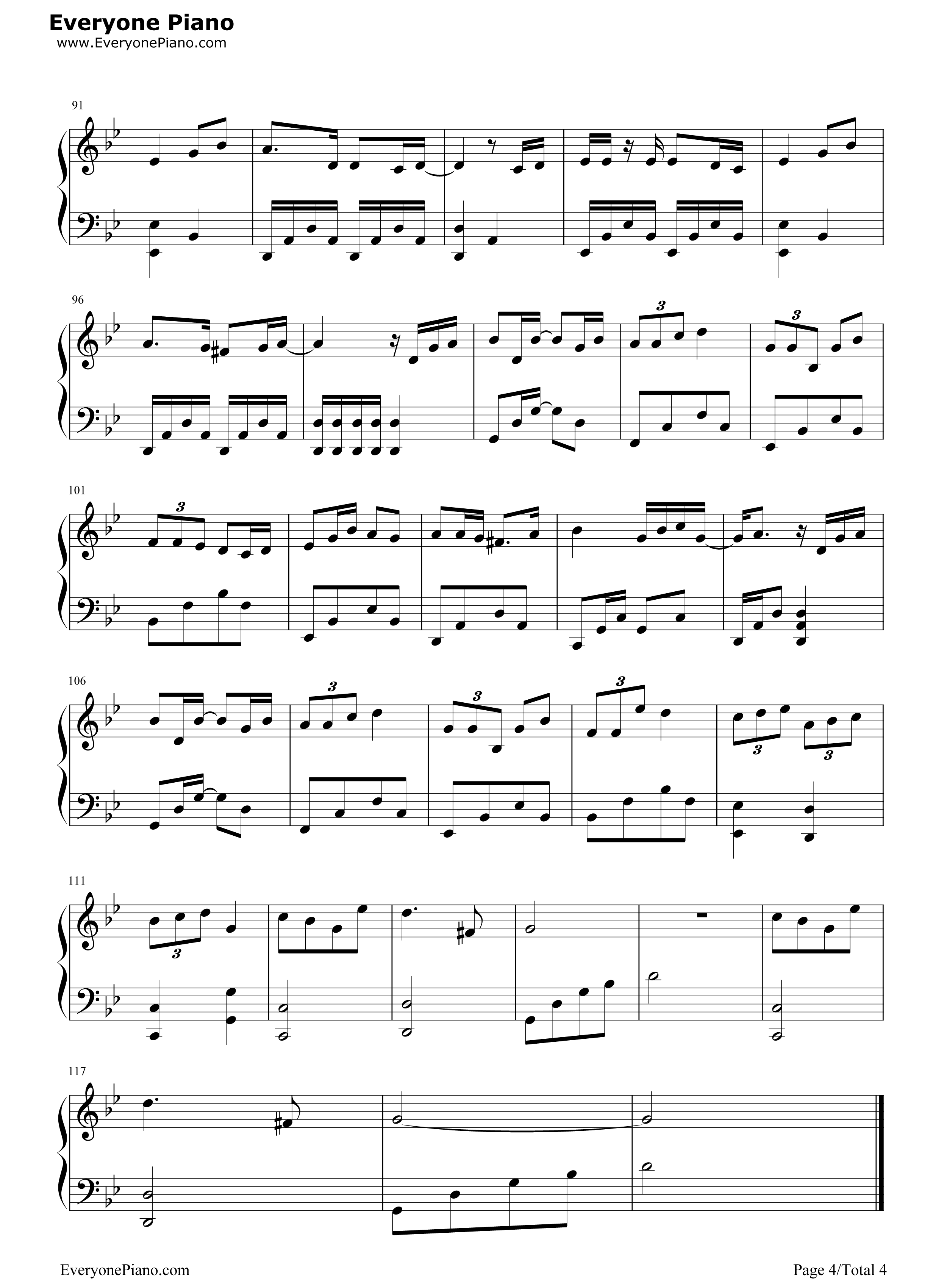 蝶恋花钢琴谱_邓紫棋