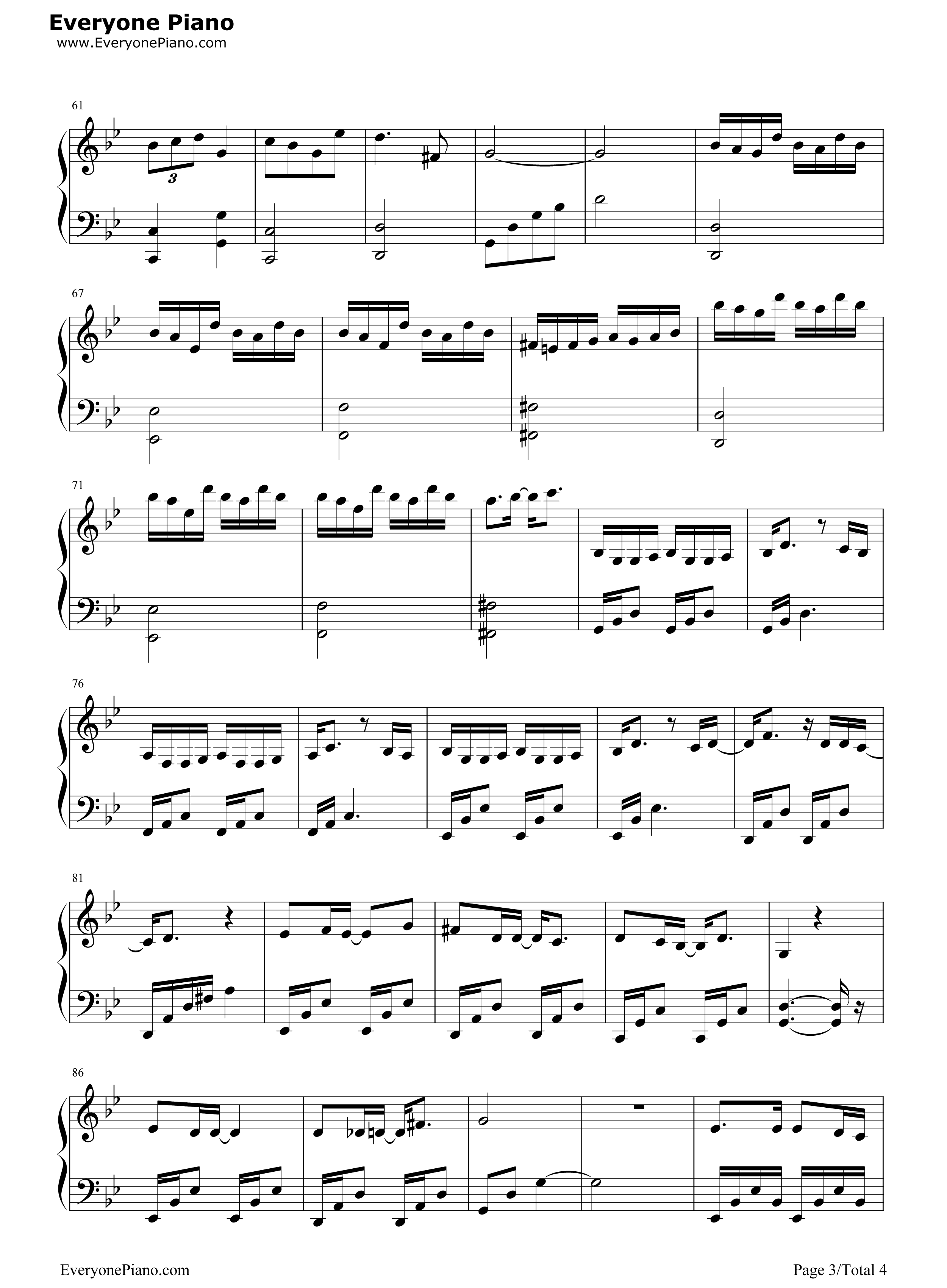 蝶恋花钢琴谱_邓紫棋