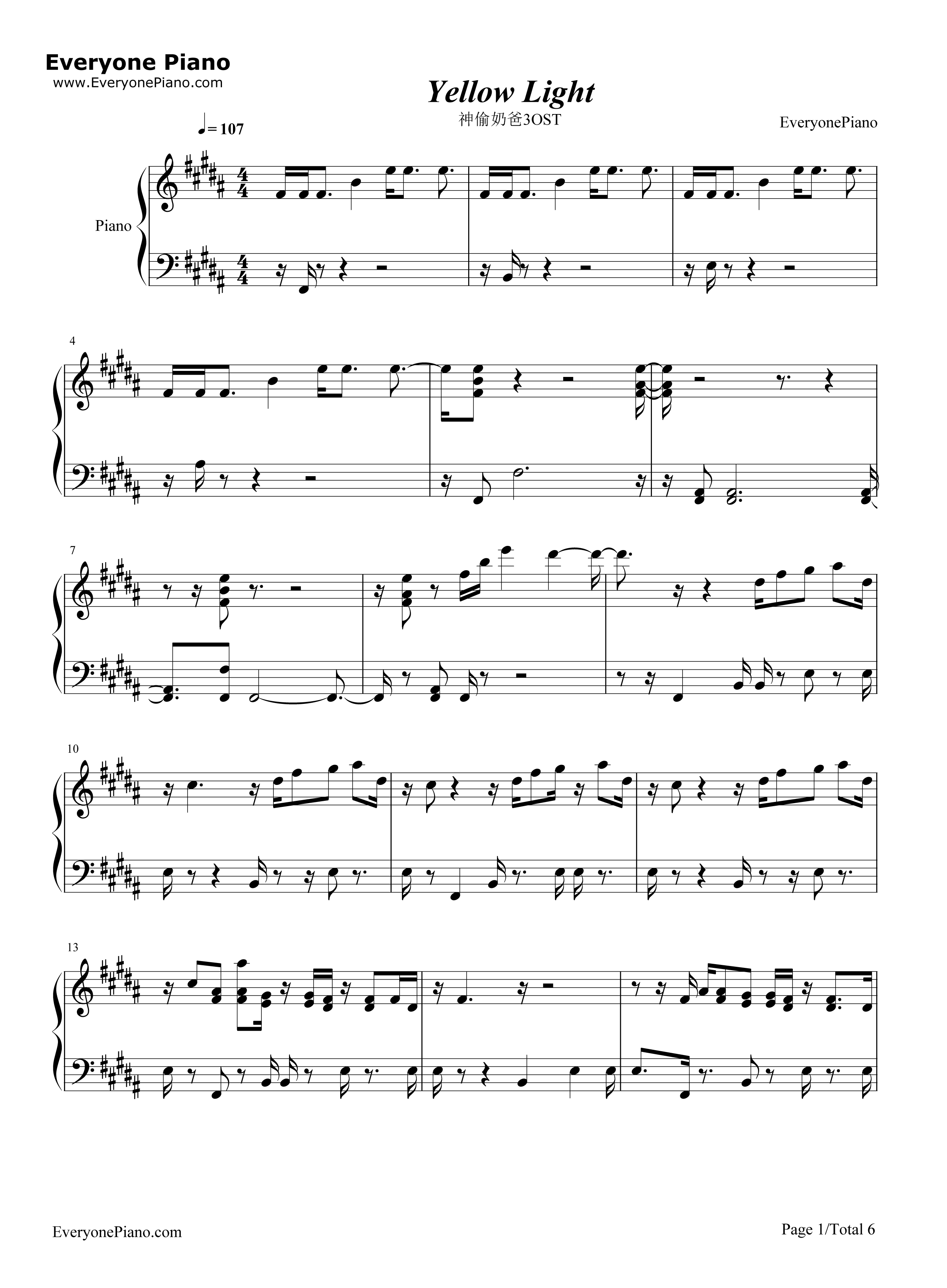 Yellow_Light钢琴谱_Pharrell_Williams