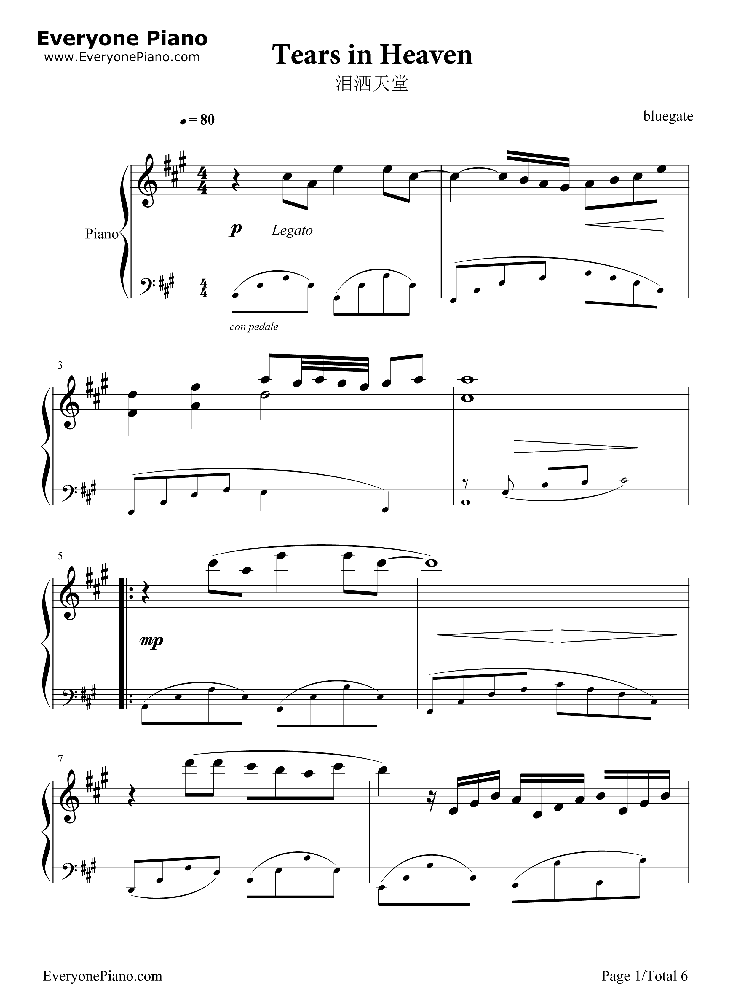 Tears_in_Heaven钢琴谱_Eric_Clapton__艾里克·克莱普顿