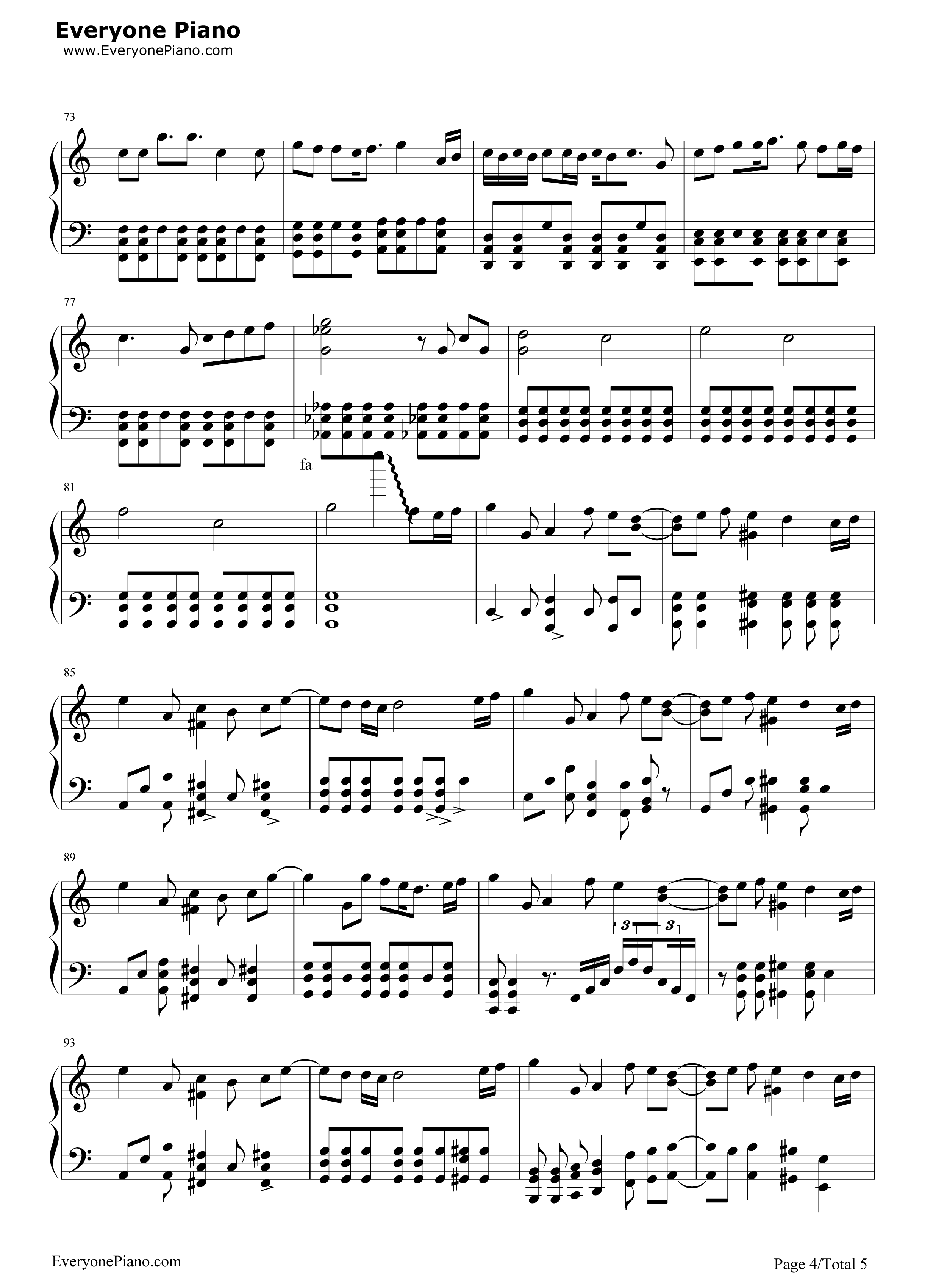 果てない空钢琴谱_岚