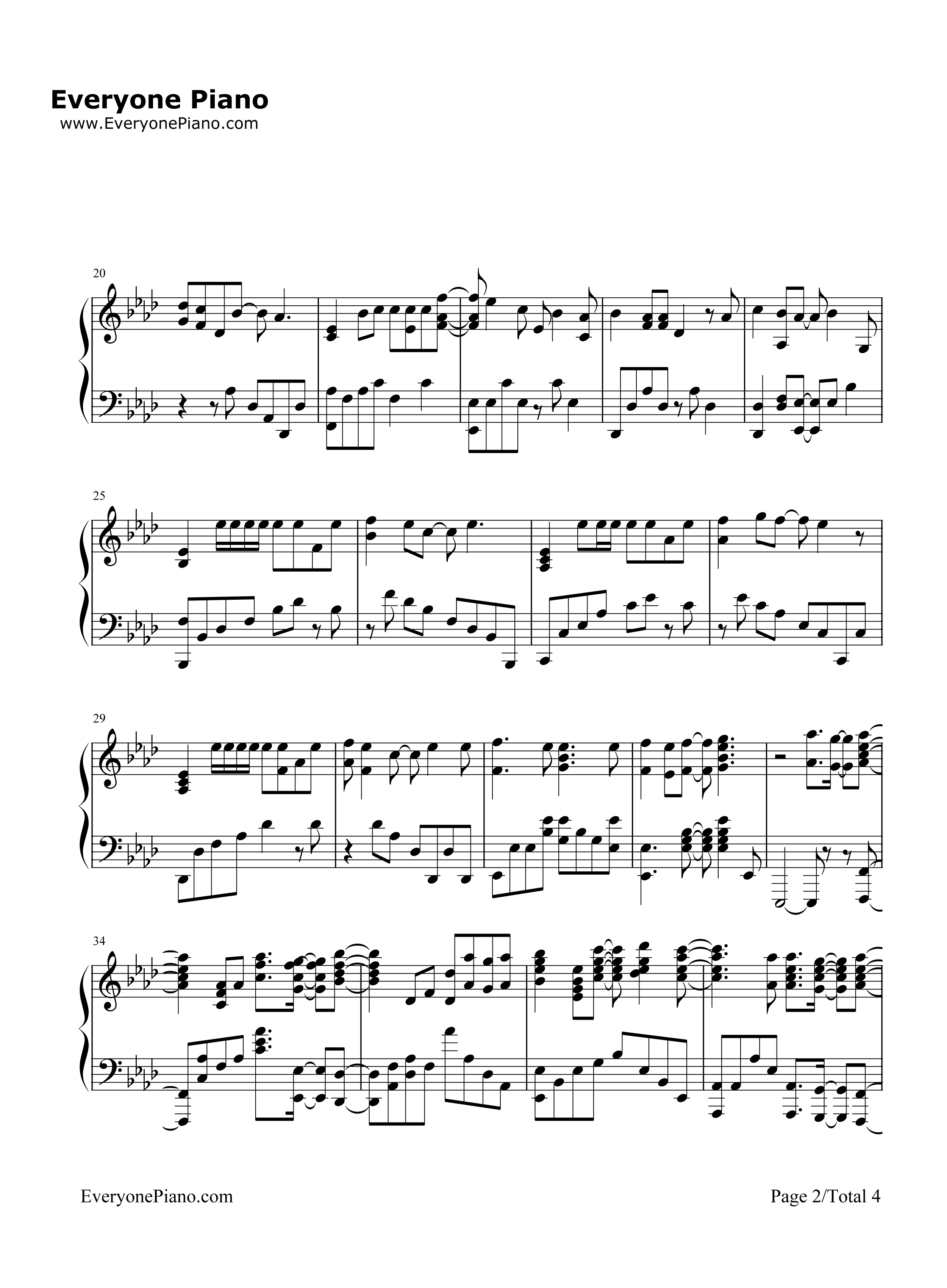 Overfly钢琴谱_春奈露娜