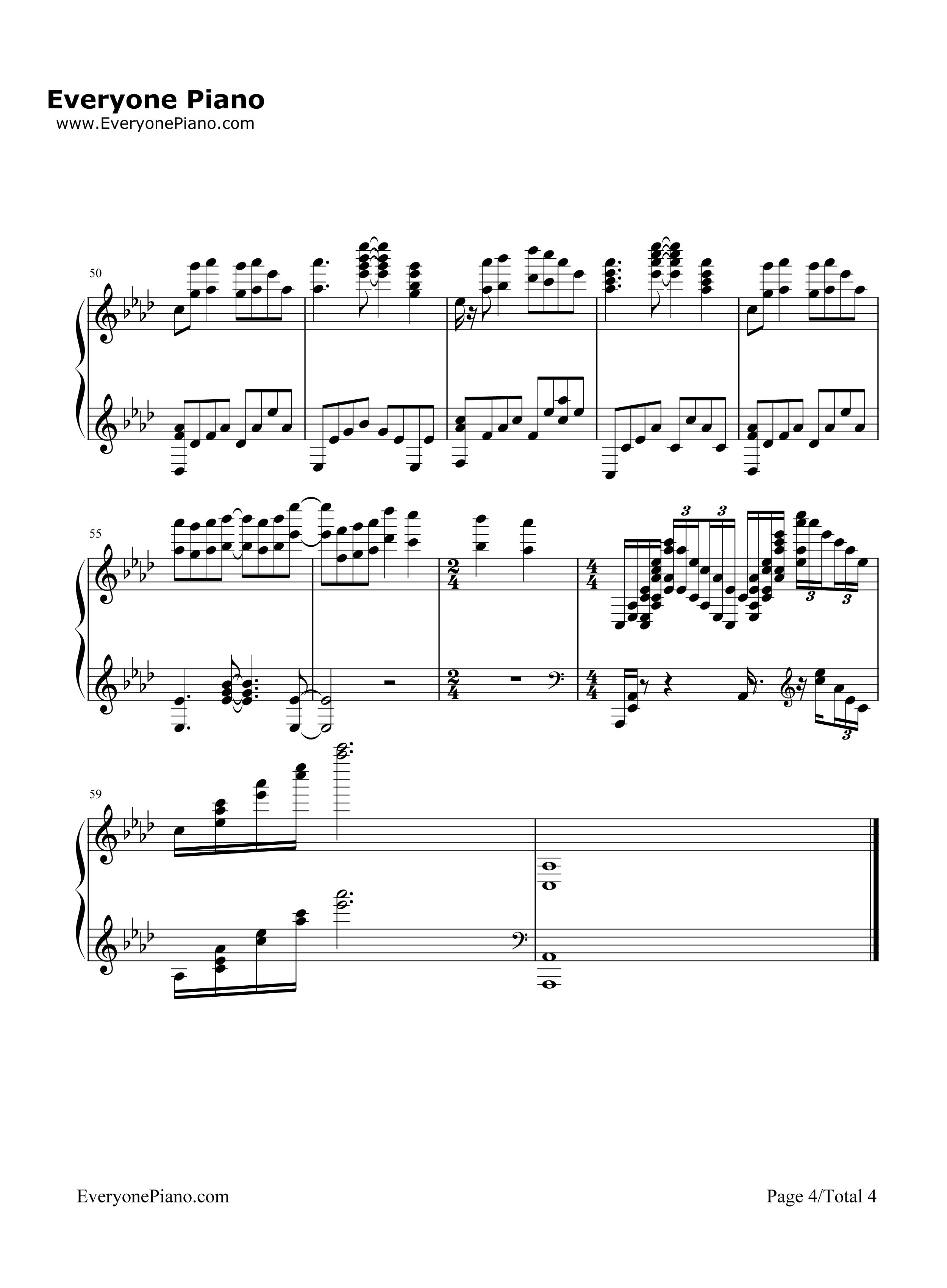 Overfly钢琴谱_春奈露娜