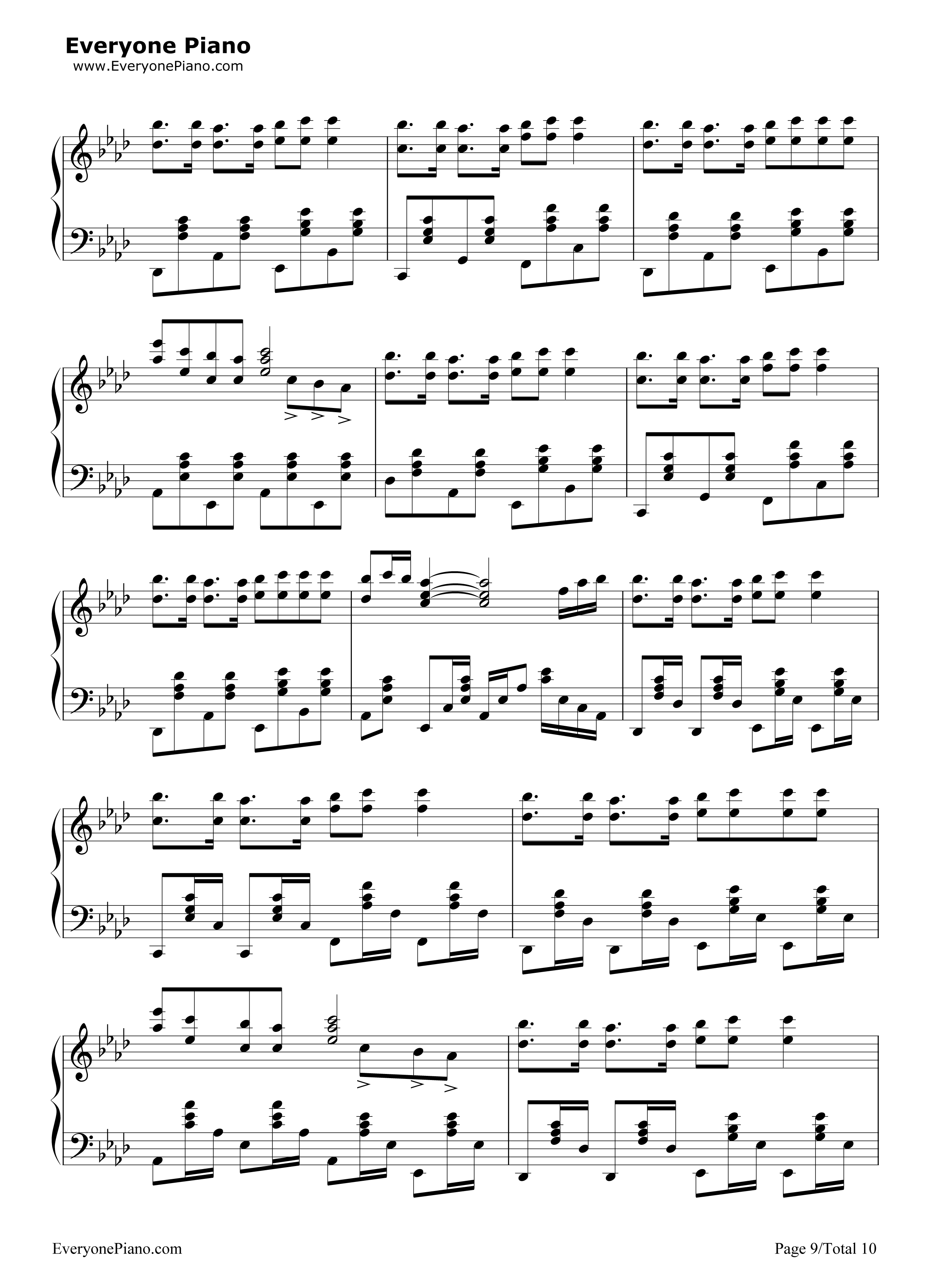 神のまにまに钢琴谱_初音未来_镜音双子_GUMI