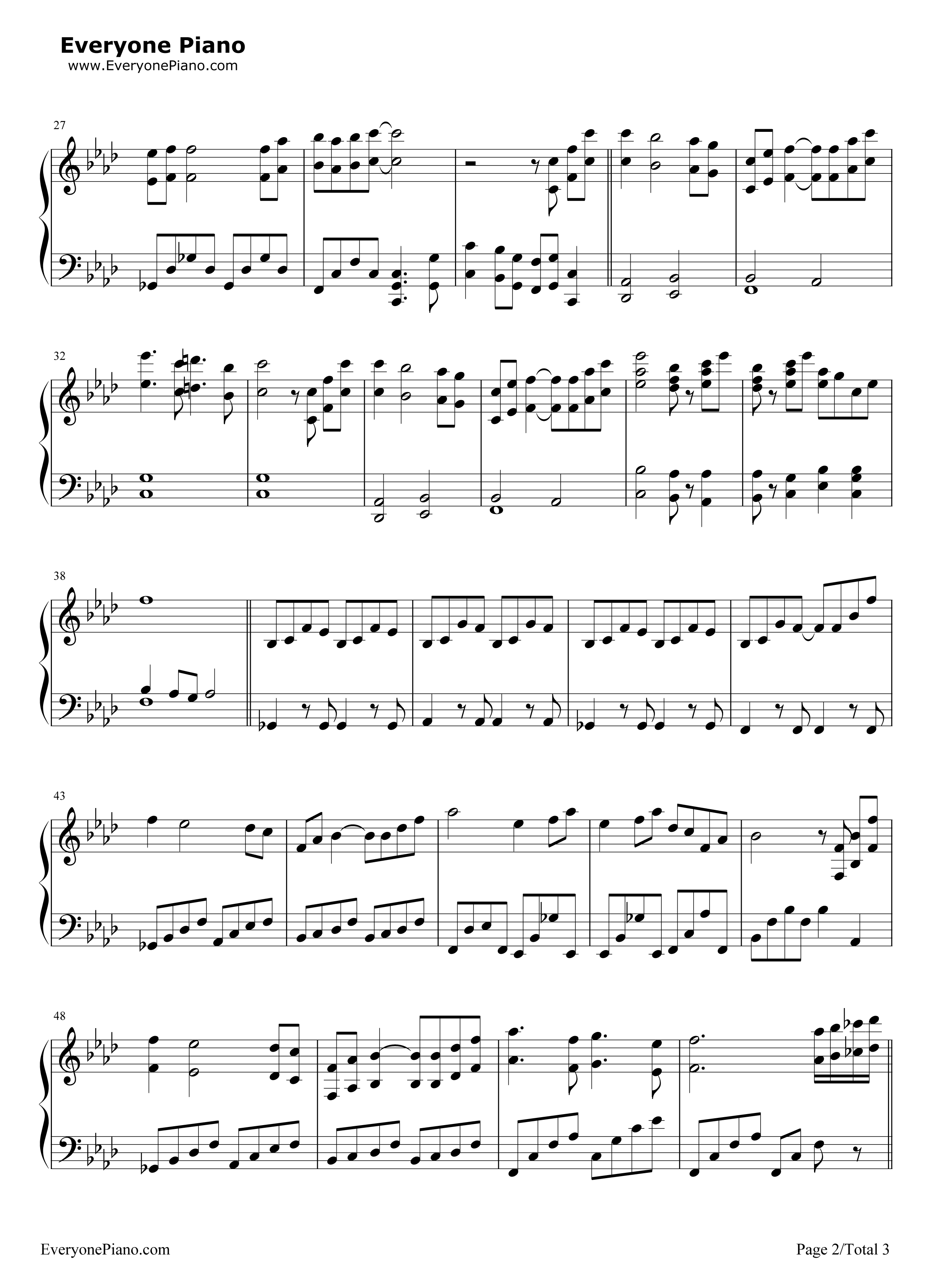 阿西达卡战记钢琴谱_久石让_宫崎骏