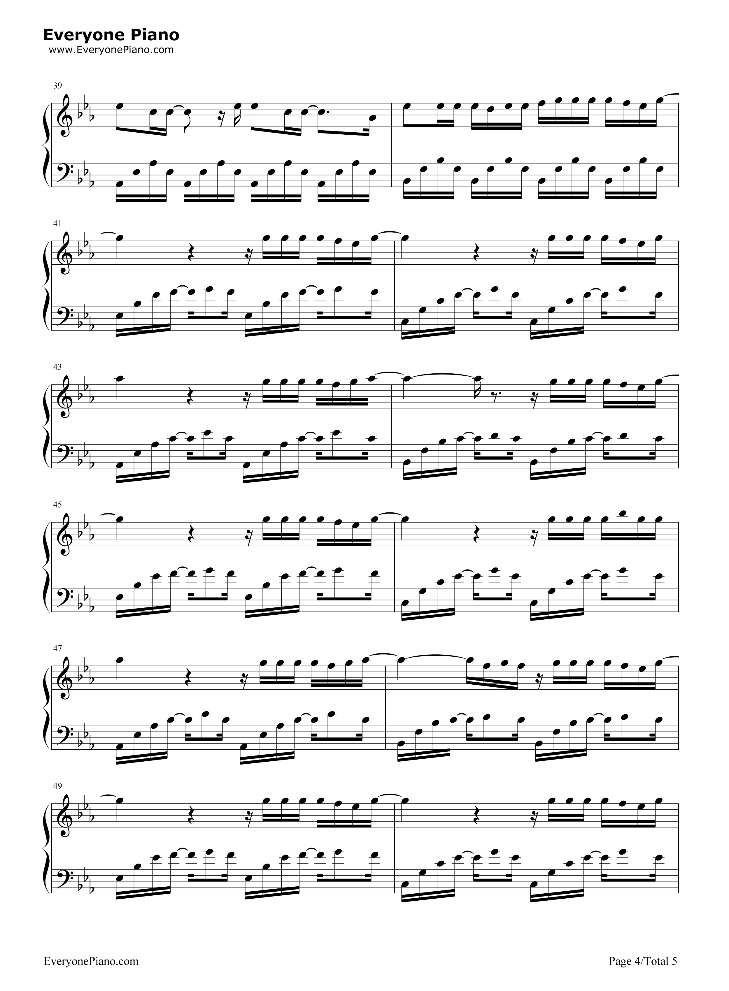 遇见你钢琴谱_牛奶咖啡