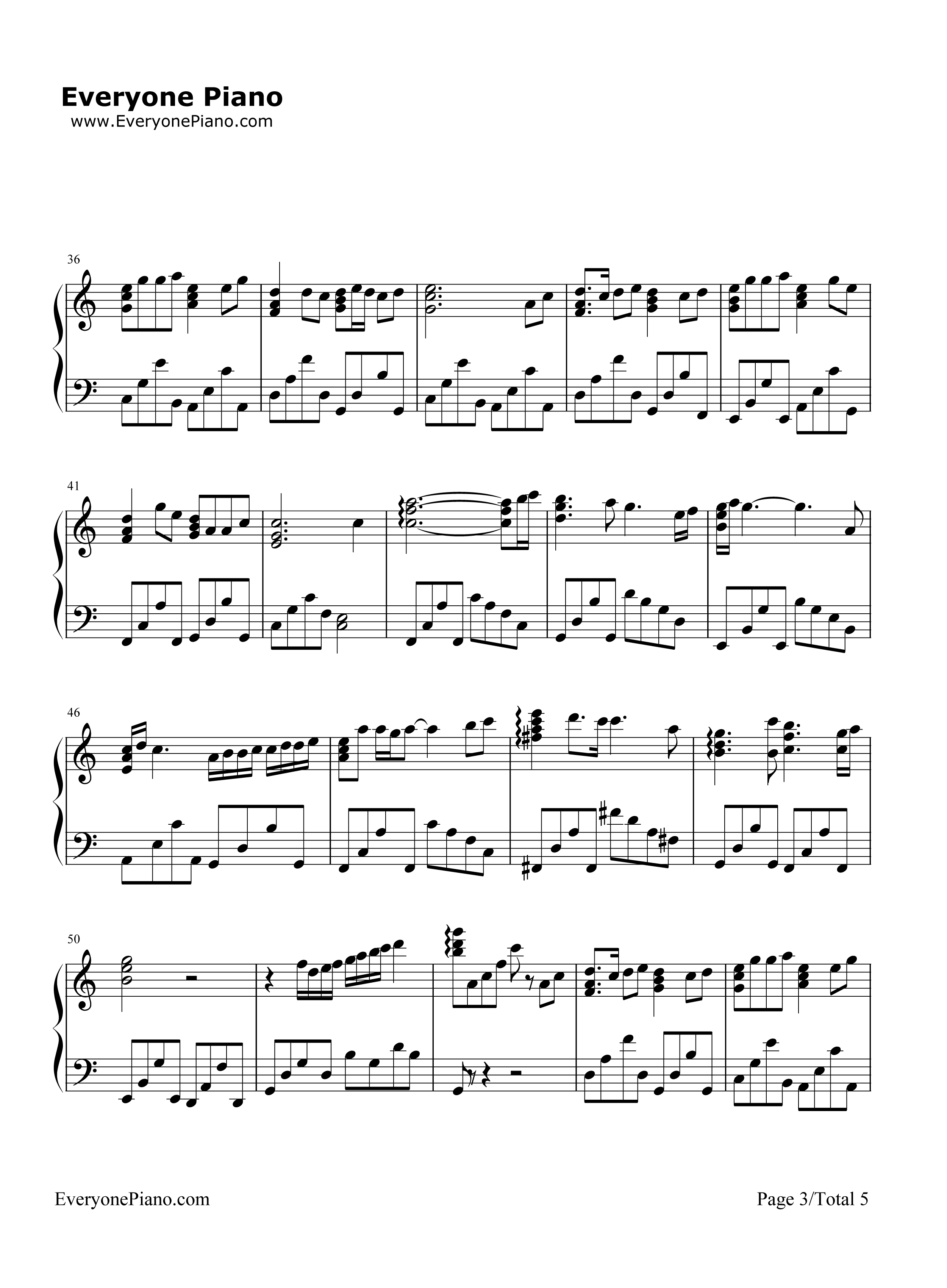 夕颜钢琴谱_能登麻美子