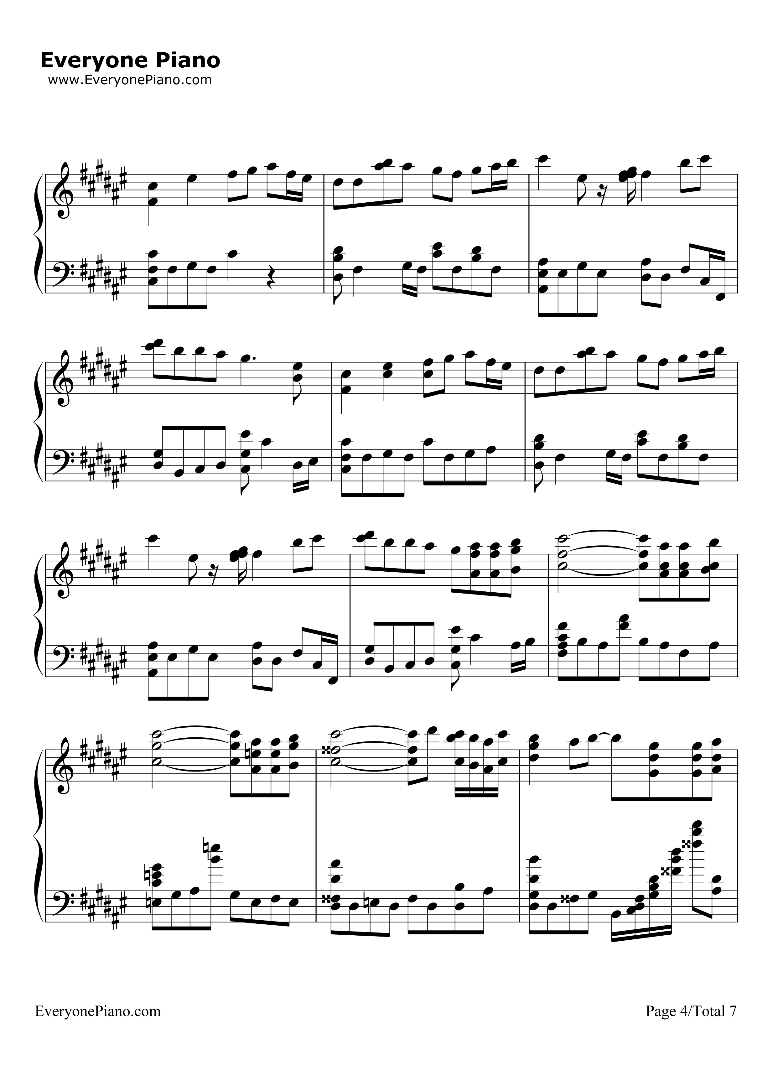 藤崎诗织的主题钢琴谱_藤崎诗织