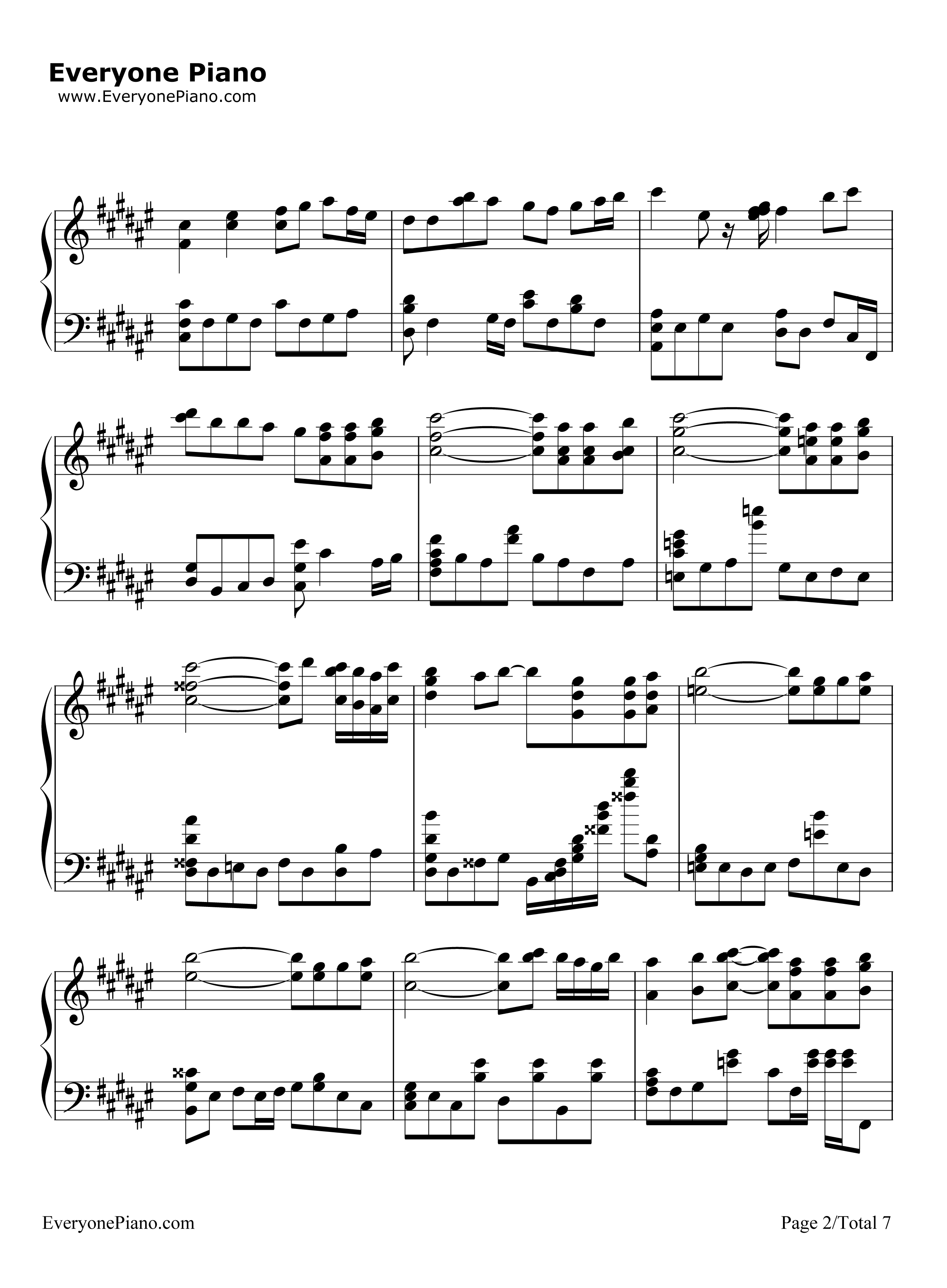 藤崎诗织的主题钢琴谱_藤崎诗织