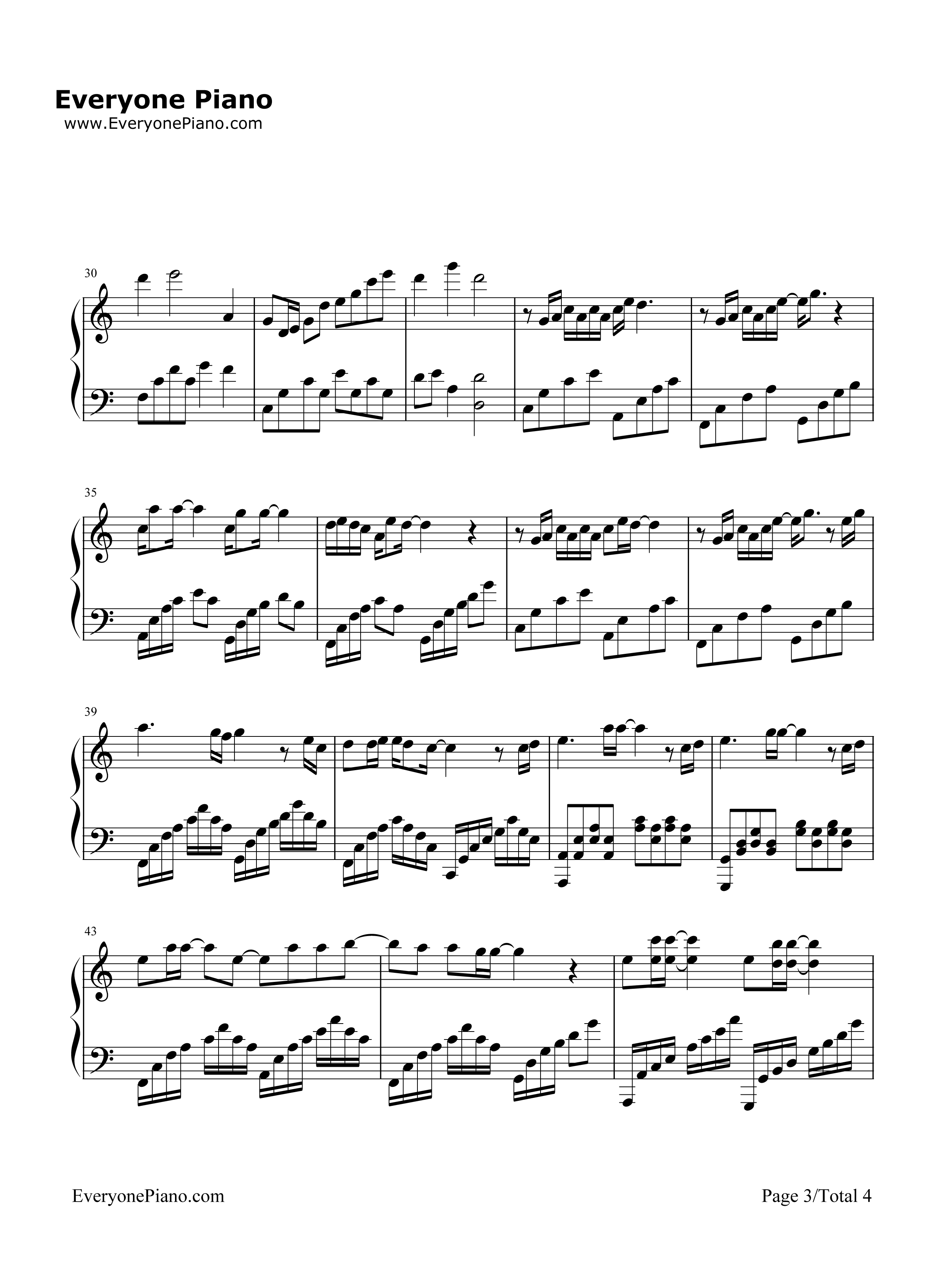 夙念钢琴谱_郁可唯