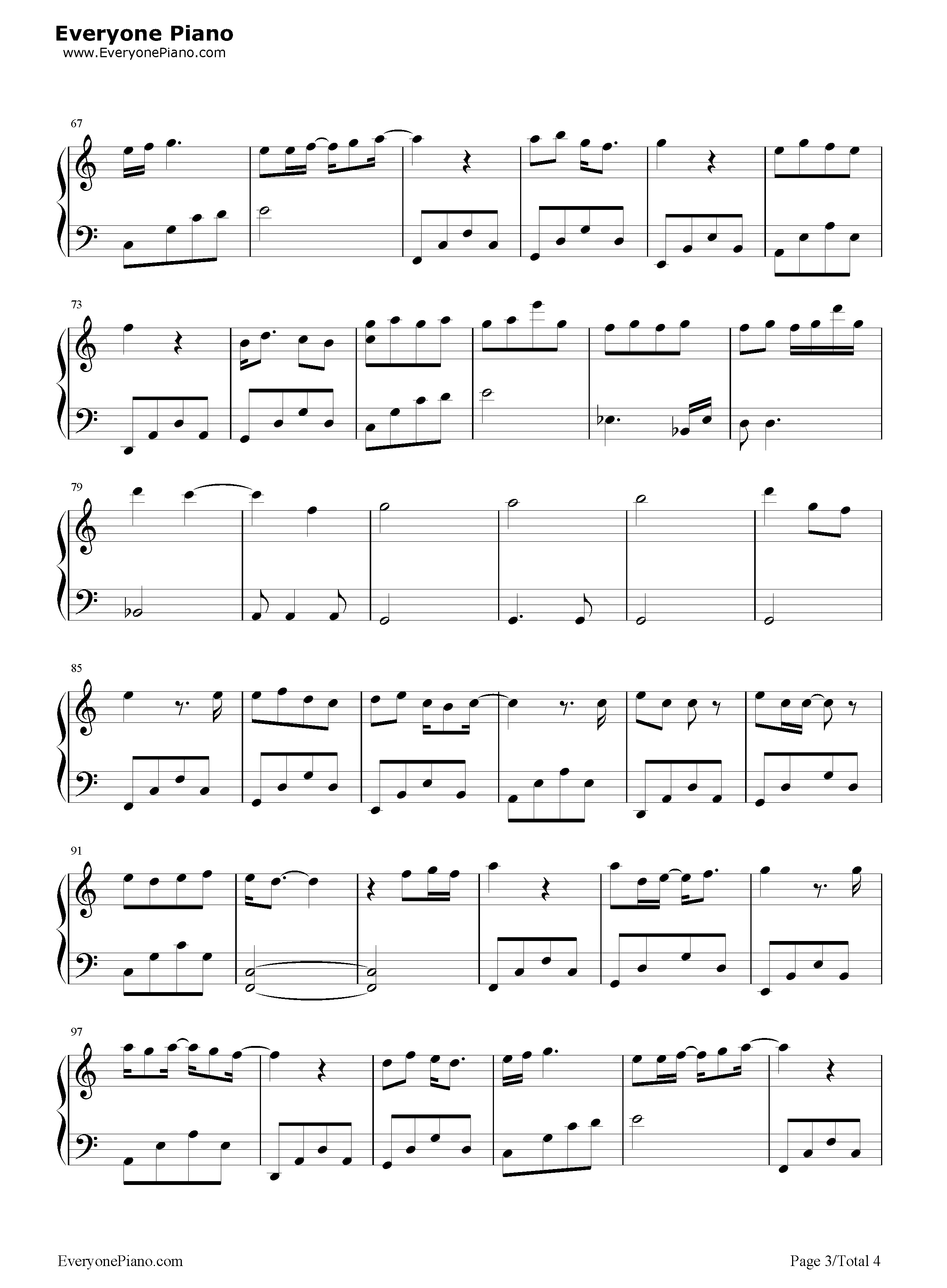 我喜欢上你时的内心活动钢琴谱_陈绮贞