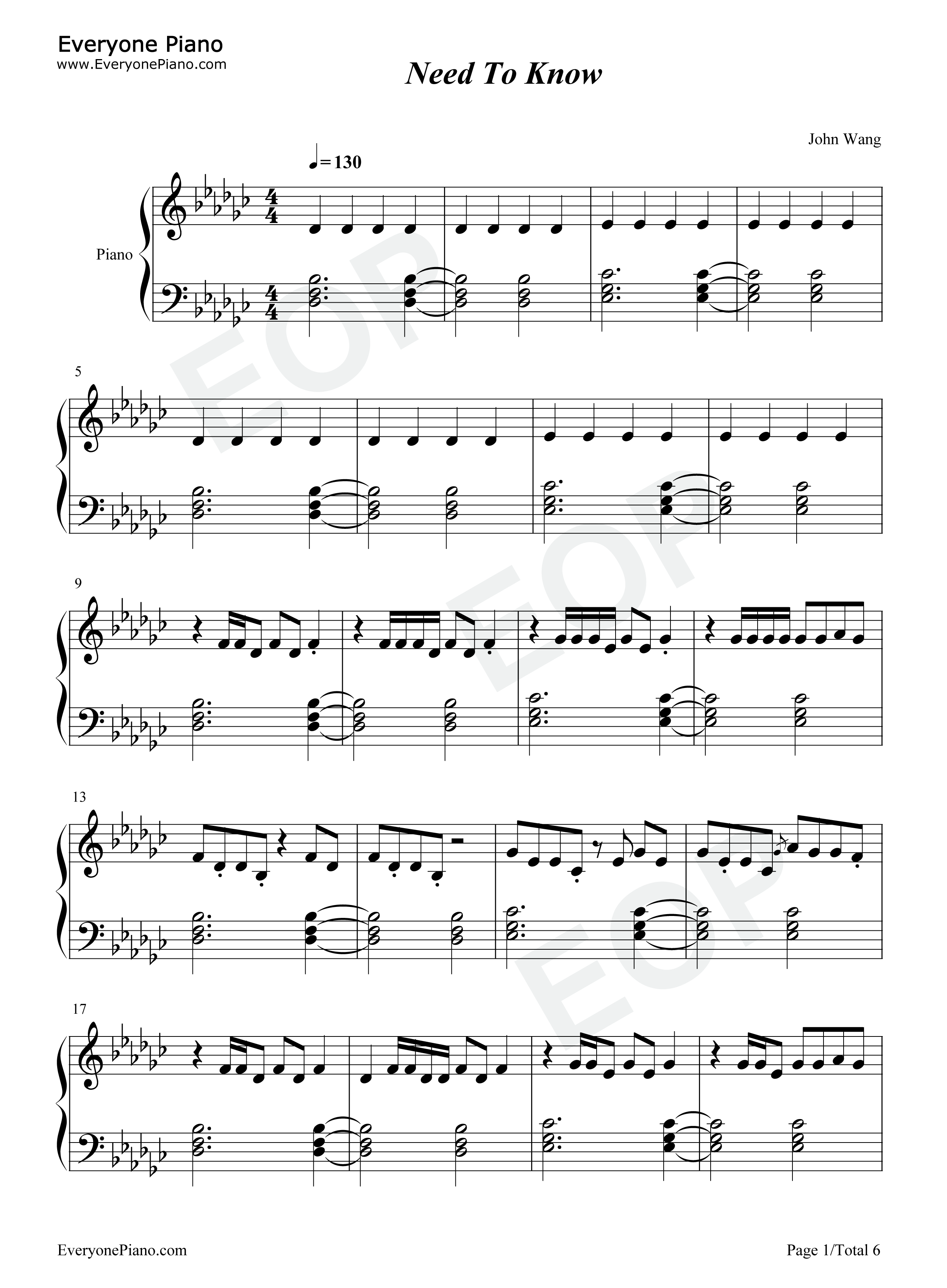 Need_to_Know钢琴谱_Doja_Cat