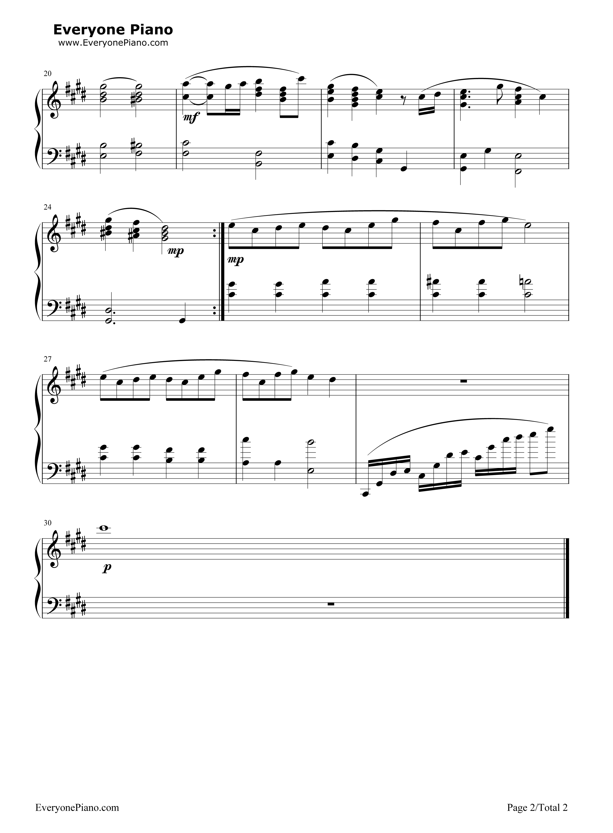 柔和钢琴谱_班得瑞