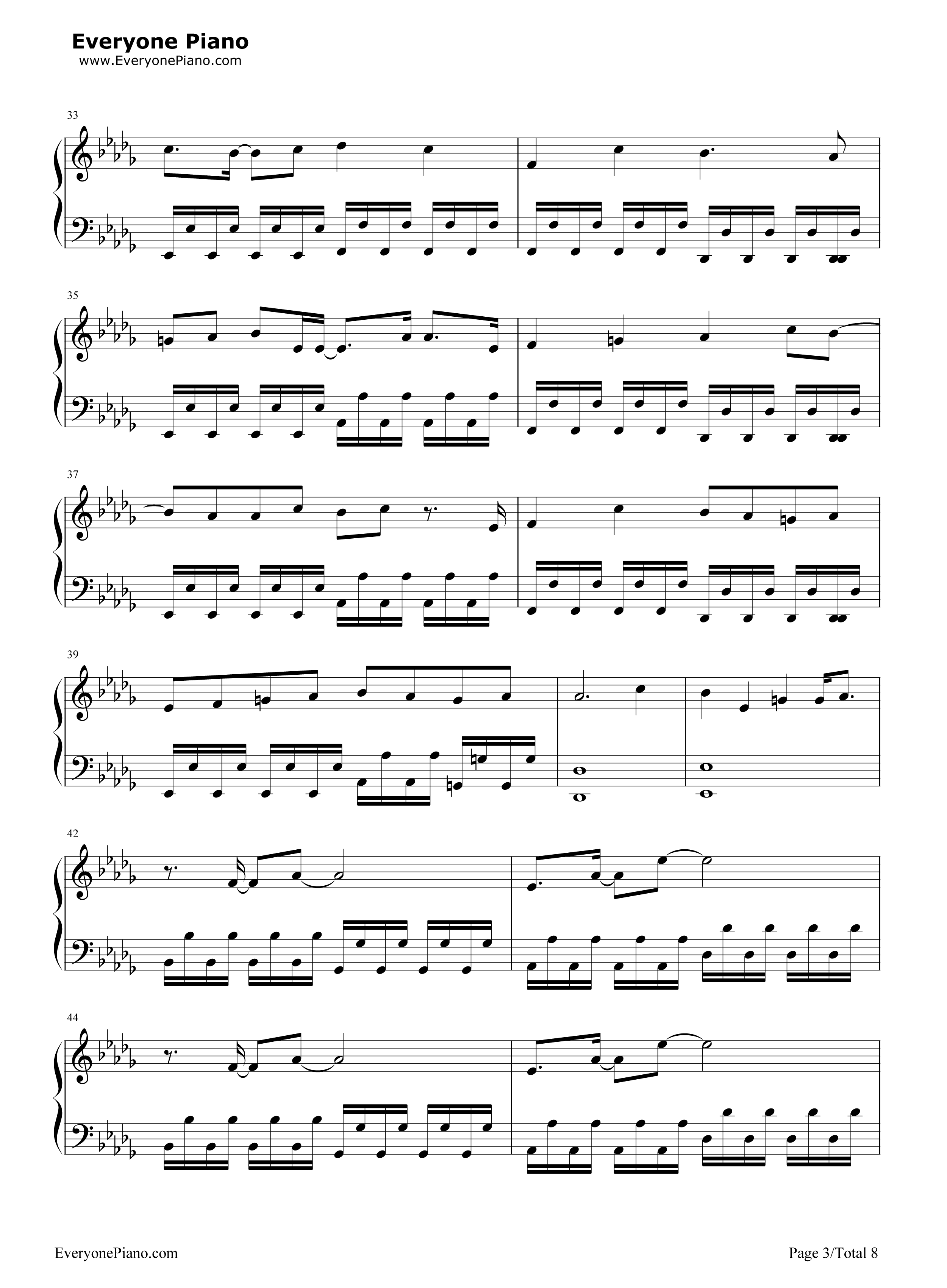 平行線钢琴谱_酸欠少女