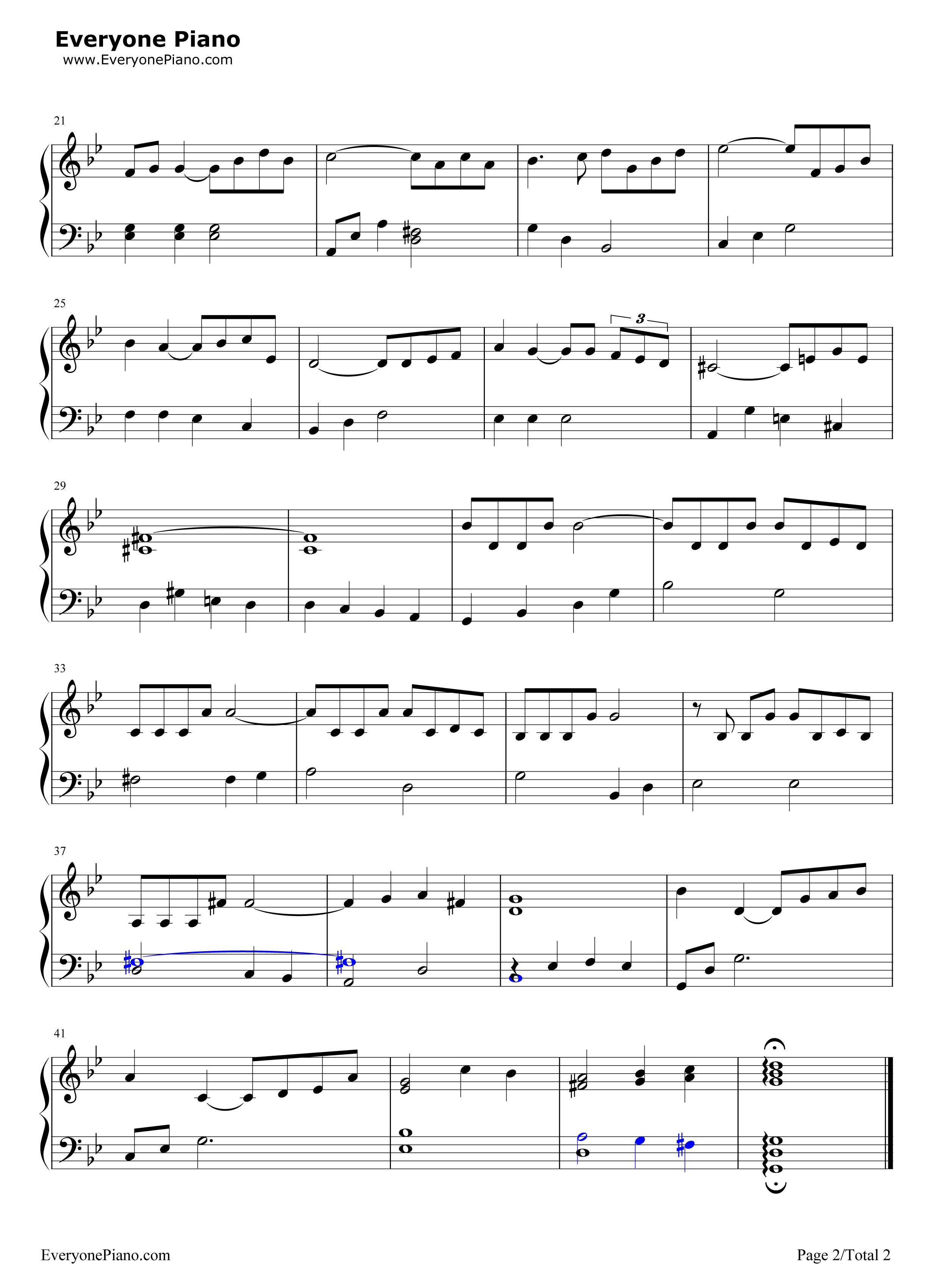 爱的故事钢琴谱_Andy_Williams