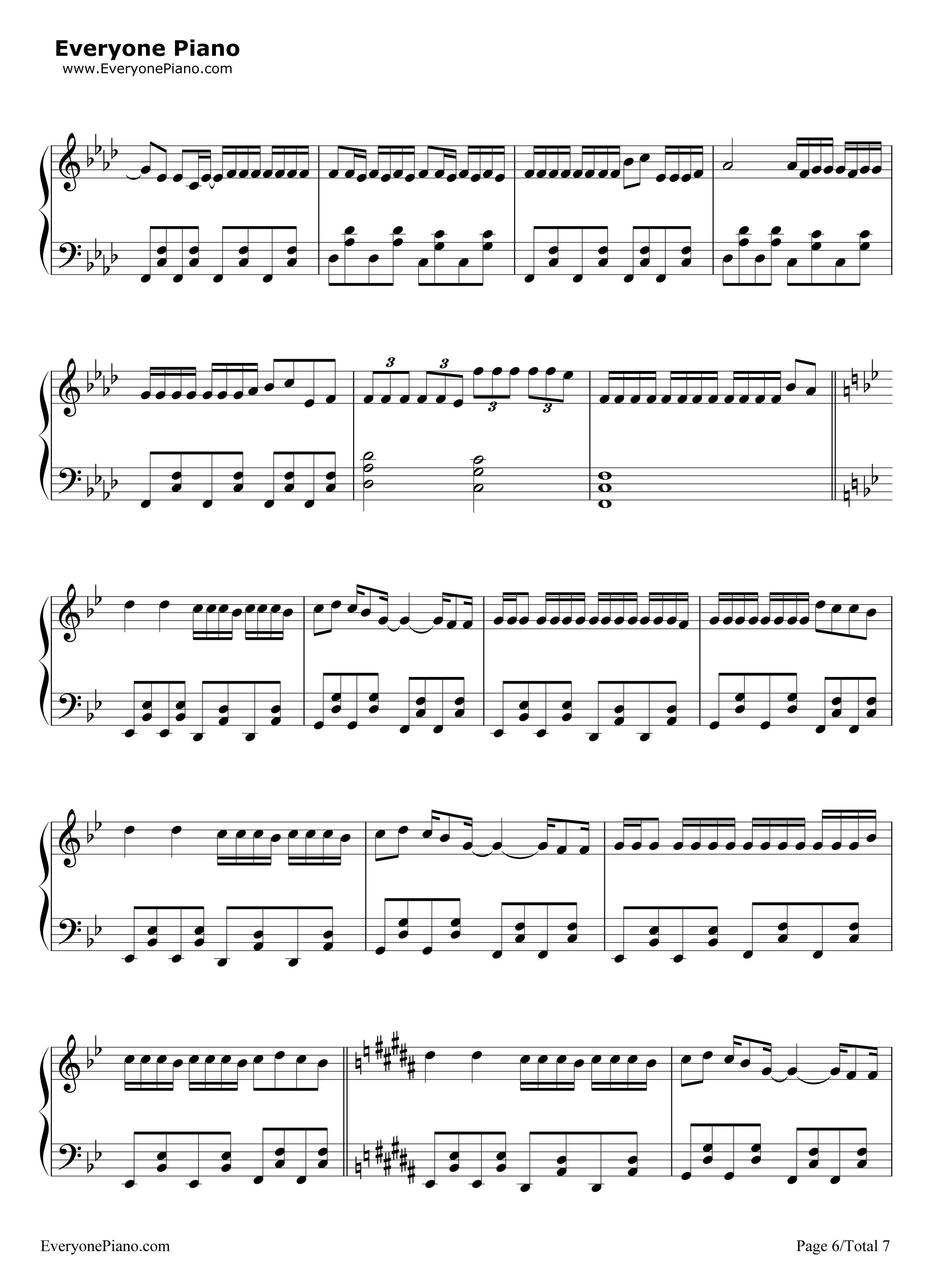 脳漿炸裂ガール钢琴谱_初音ミク__GUMI