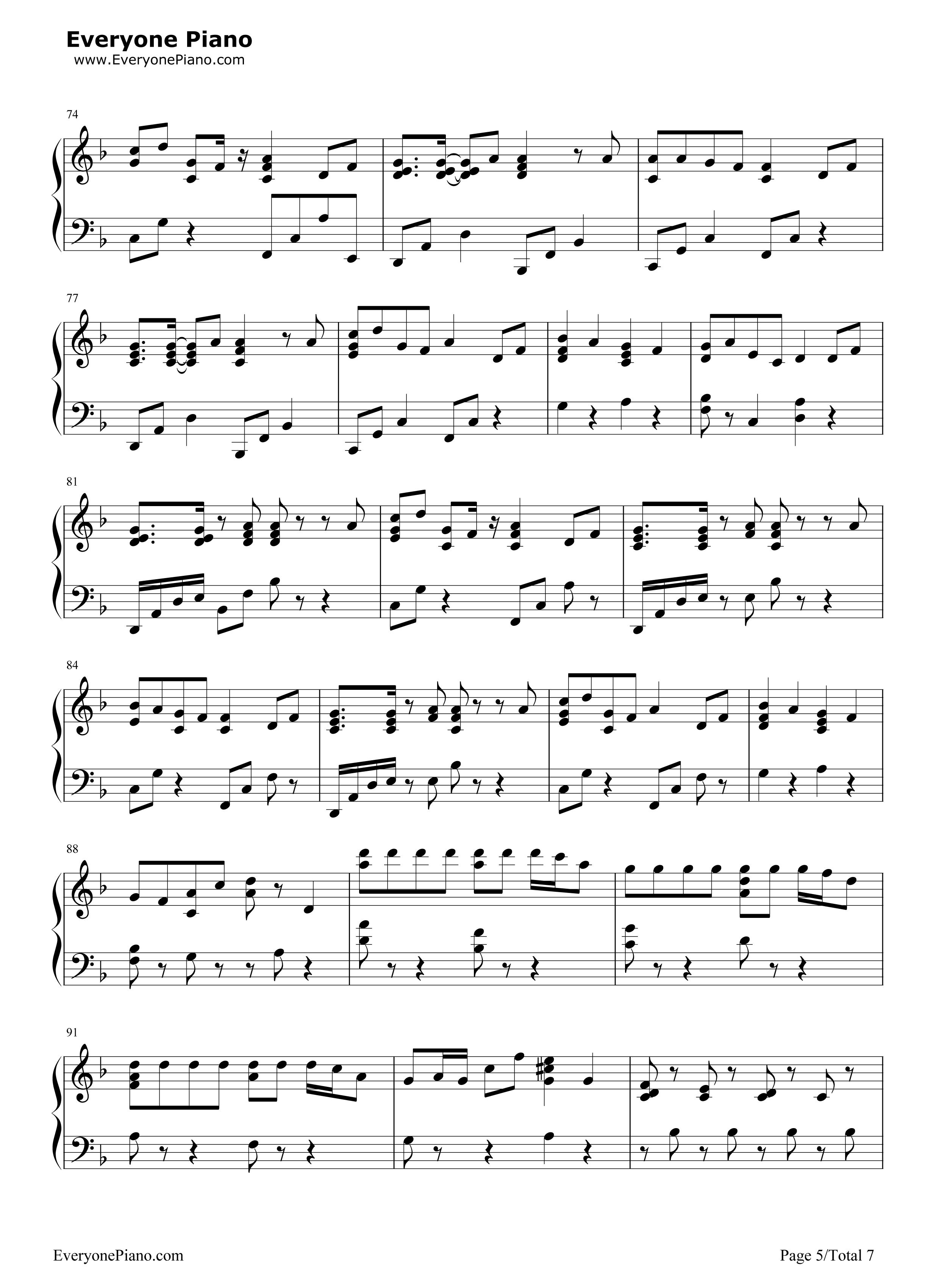 千本樱钢琴谱_初音ミク