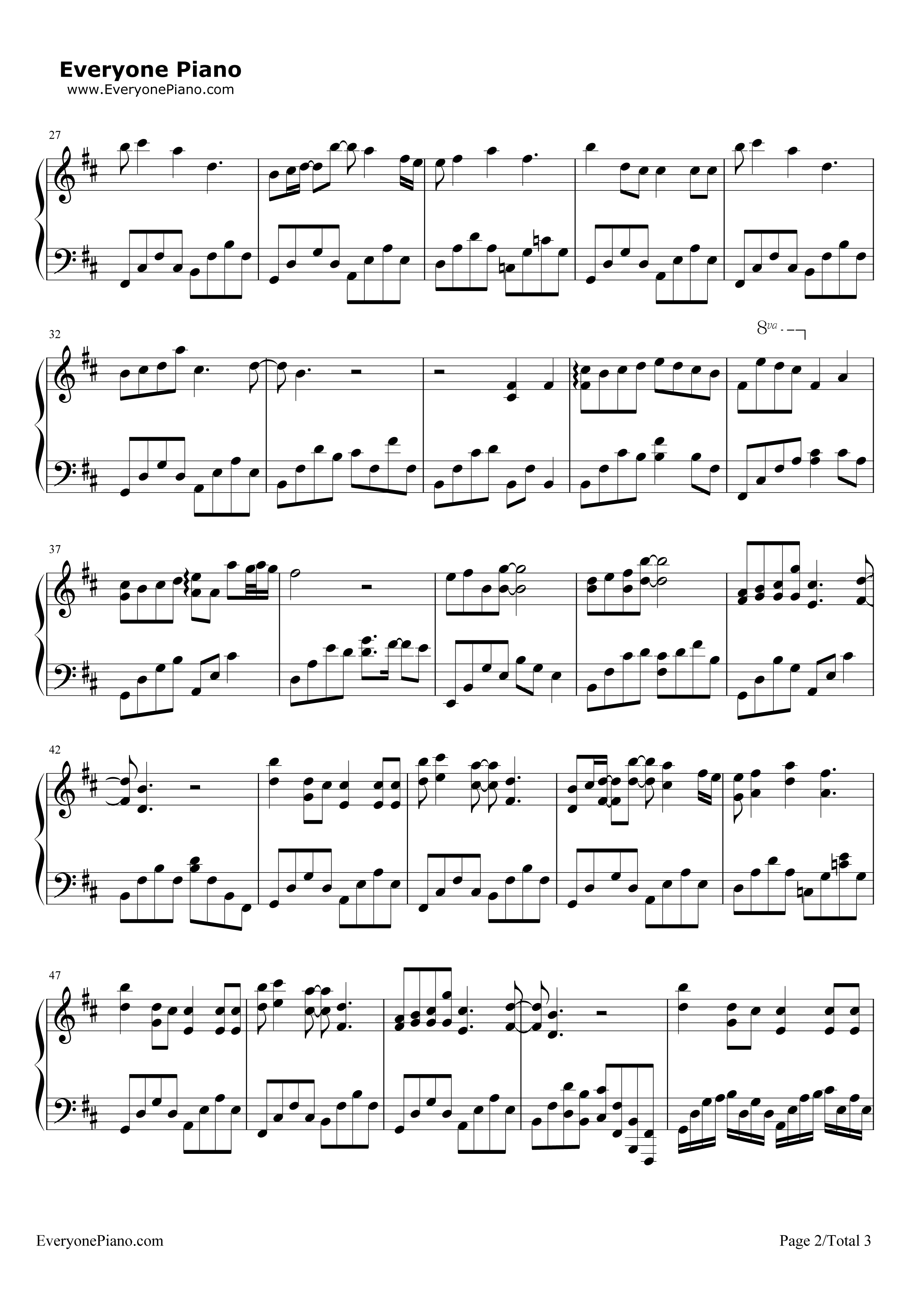 红颜旧D调版钢琴谱_刘涛