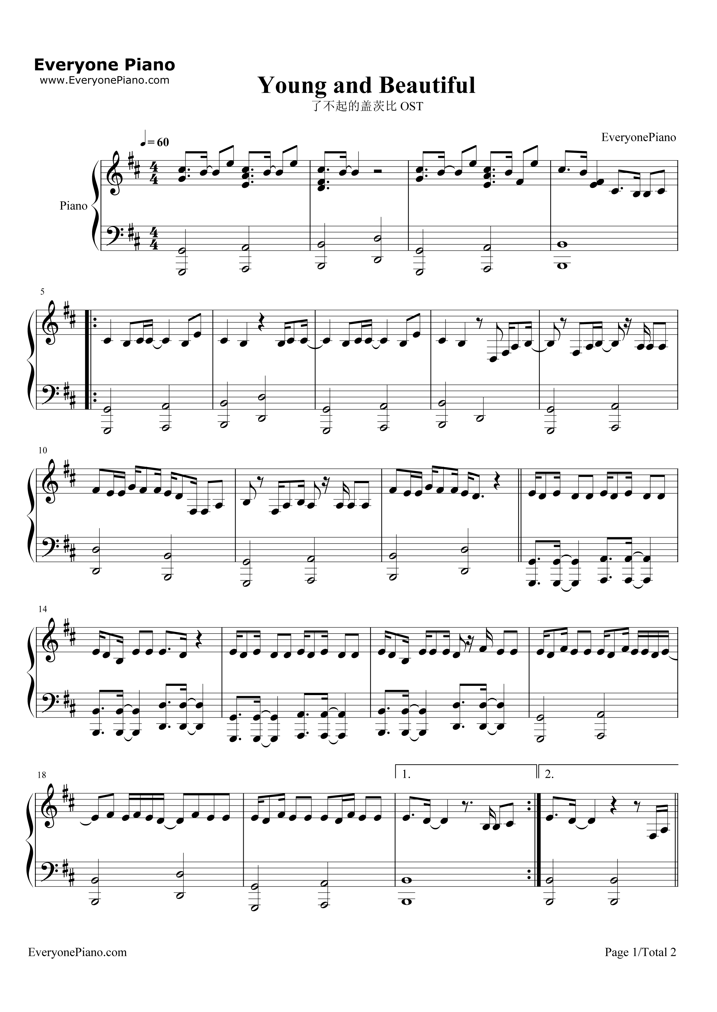 Young_and_Beautiful钢琴谱_Lana_Del_Rey