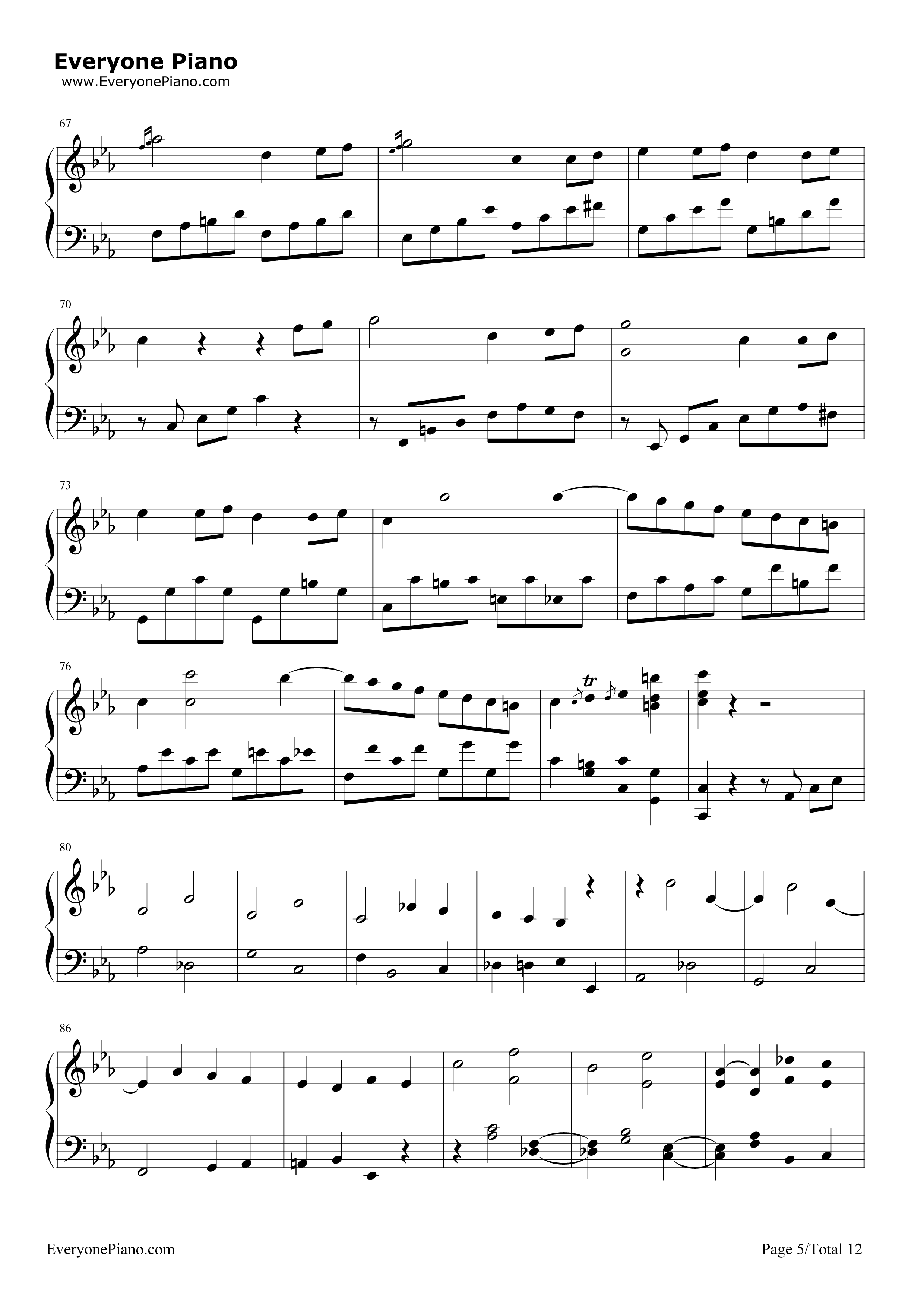 悲怆钢琴谱_贝多芬