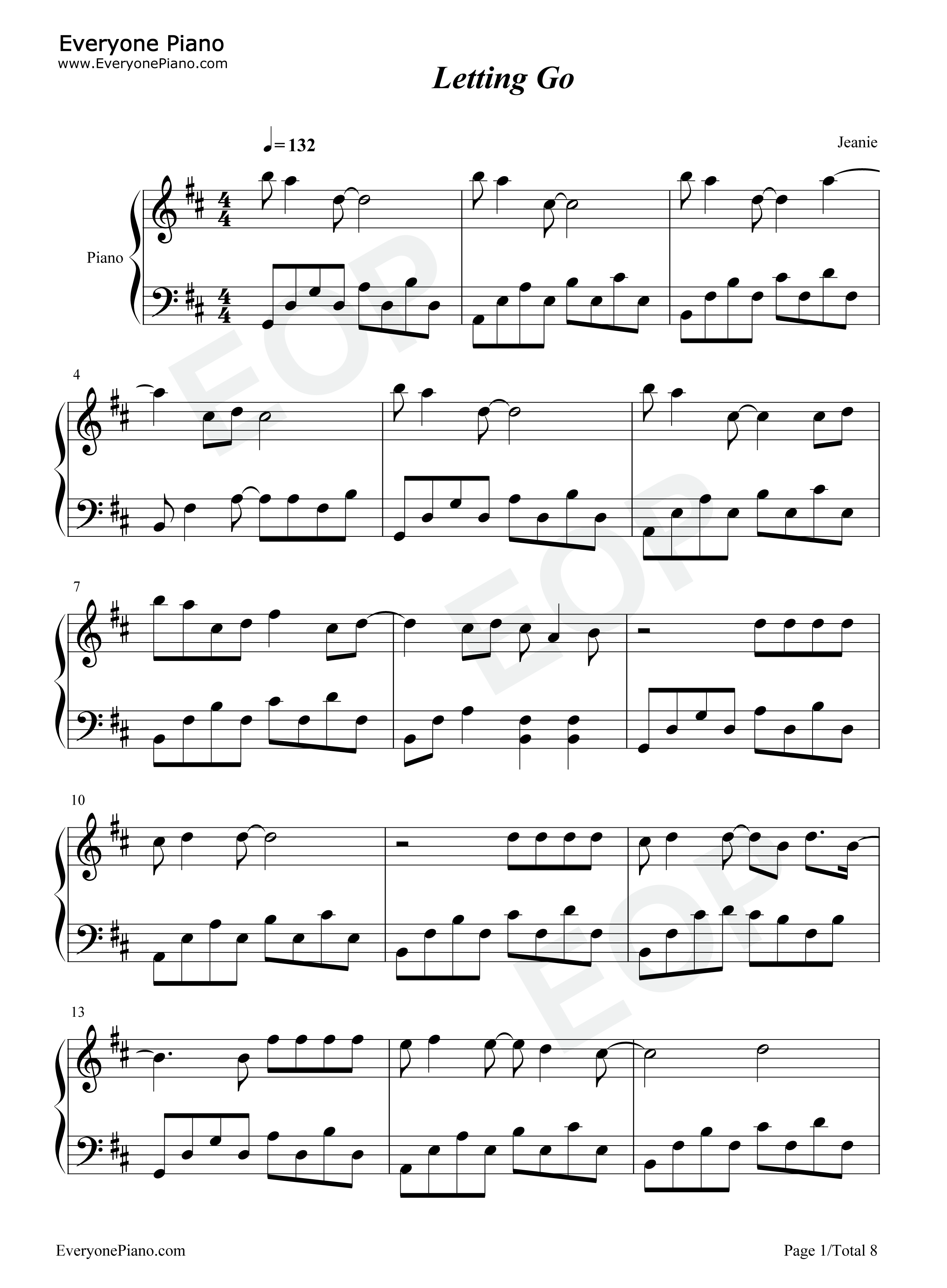 Letting_Go钢琴谱_蔡健雅