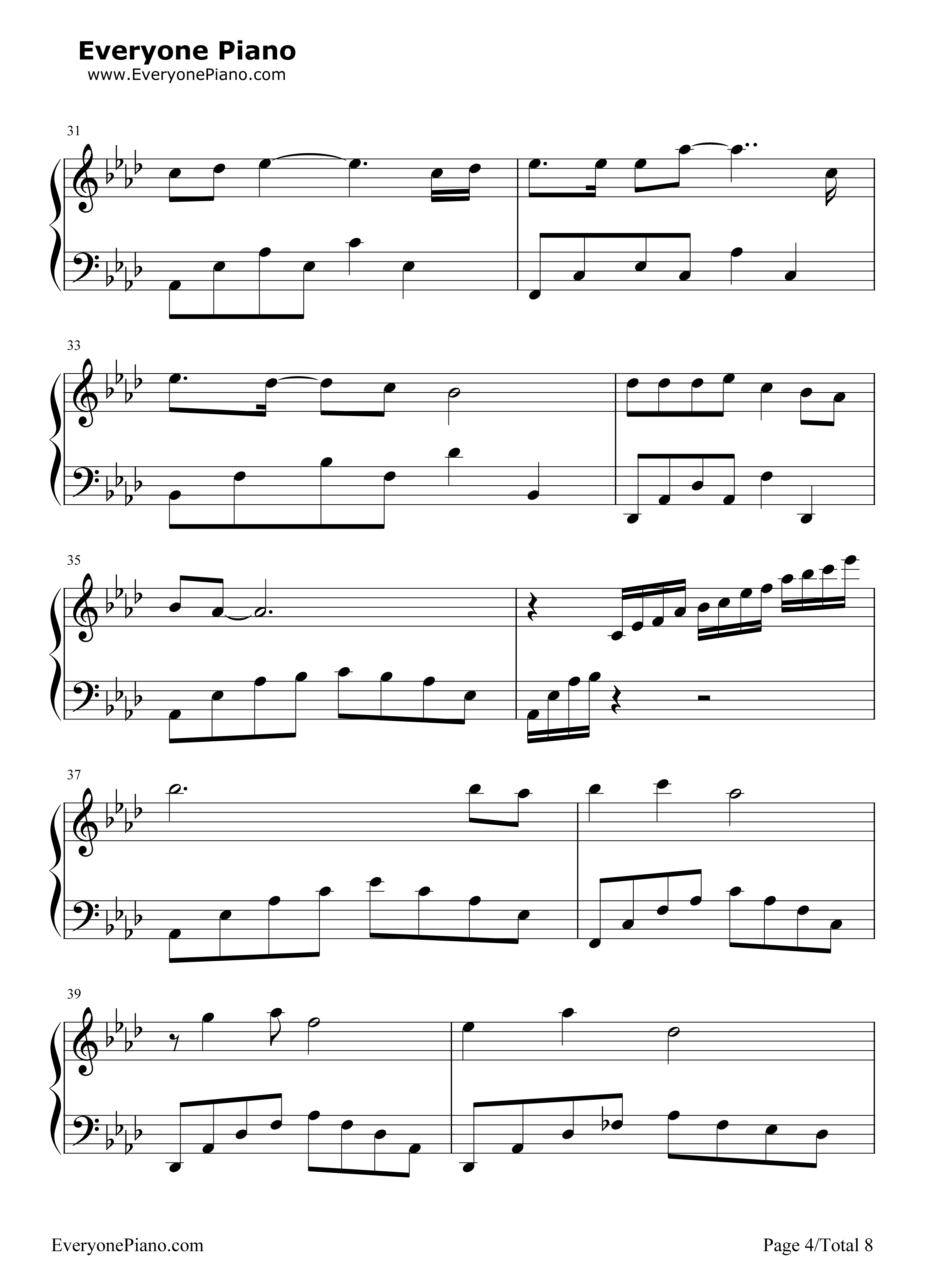 Reflection钢琴谱_克莉丝汀娜__CHRISTINA_AGUIELRA