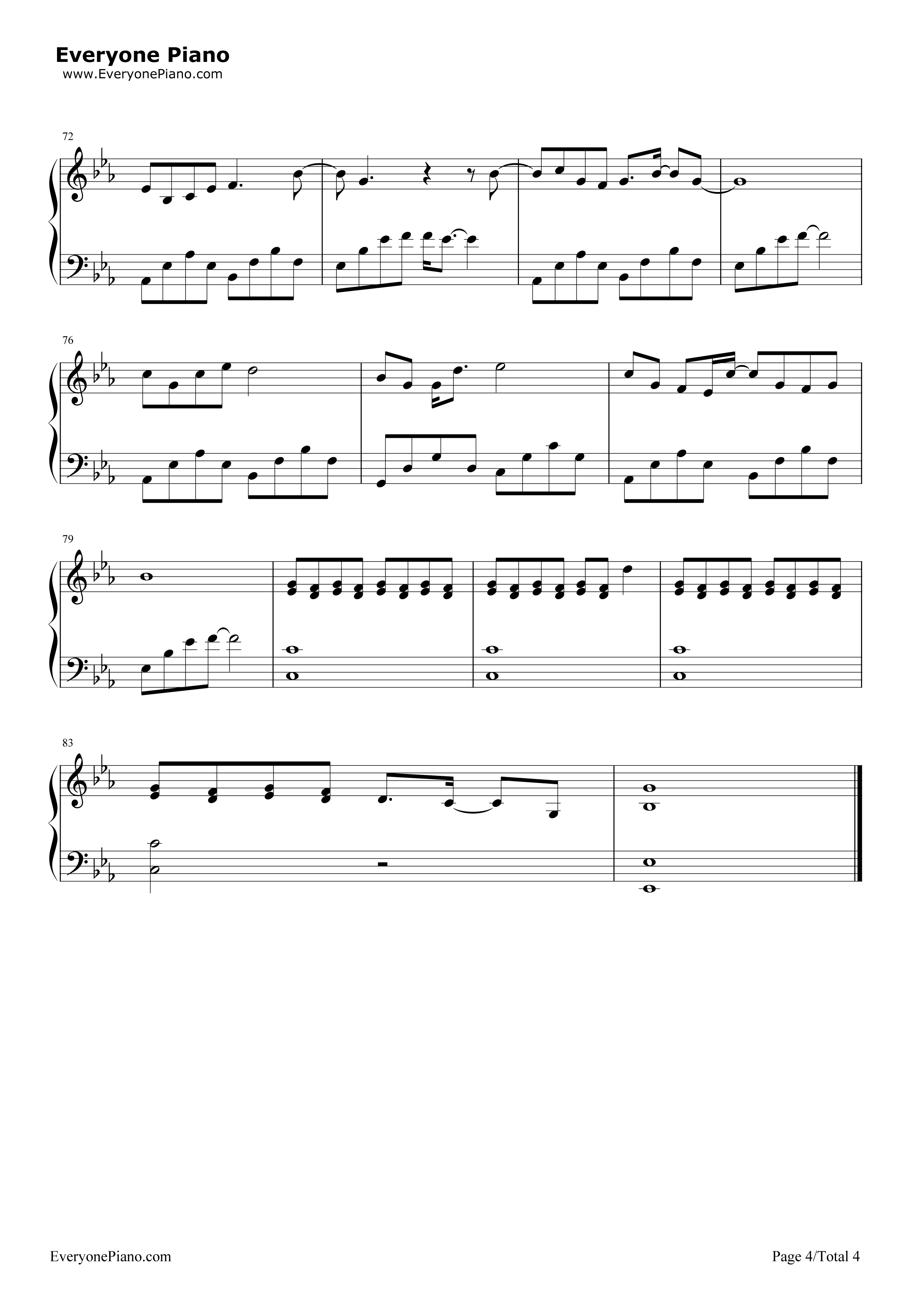 天若有情钢琴谱_A_Lin