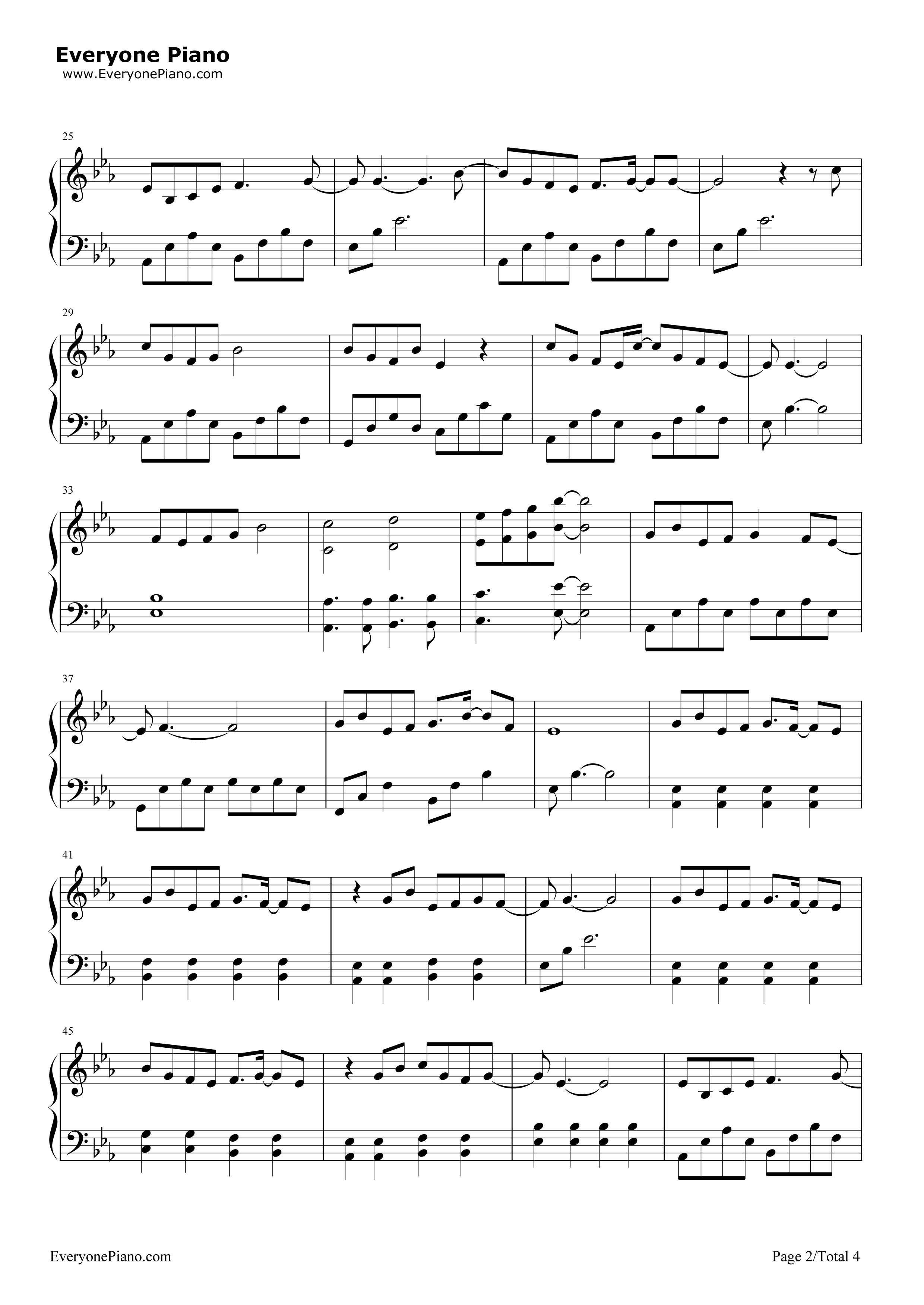 天若有情钢琴谱_A_Lin