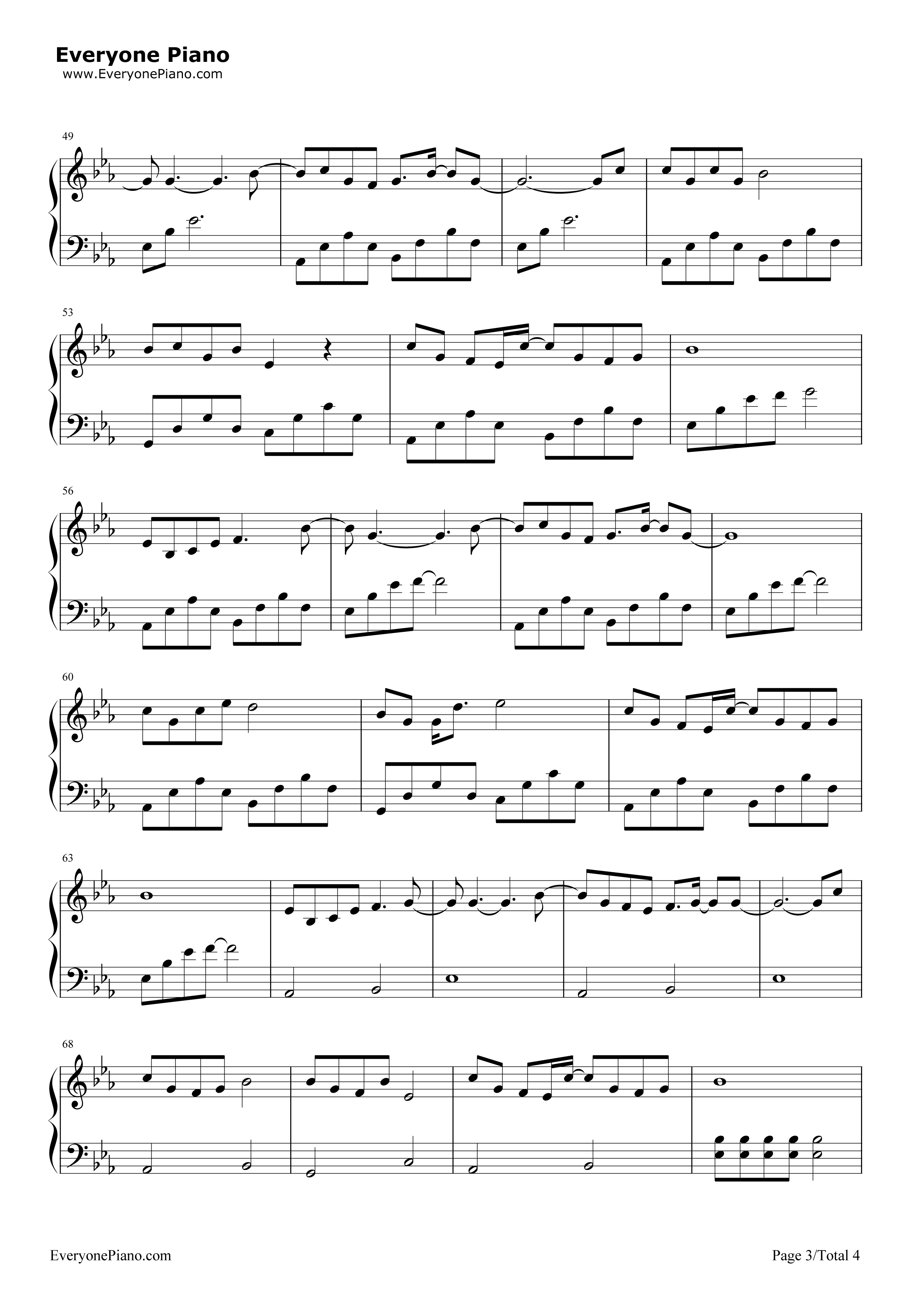 天若有情钢琴谱_A_Lin