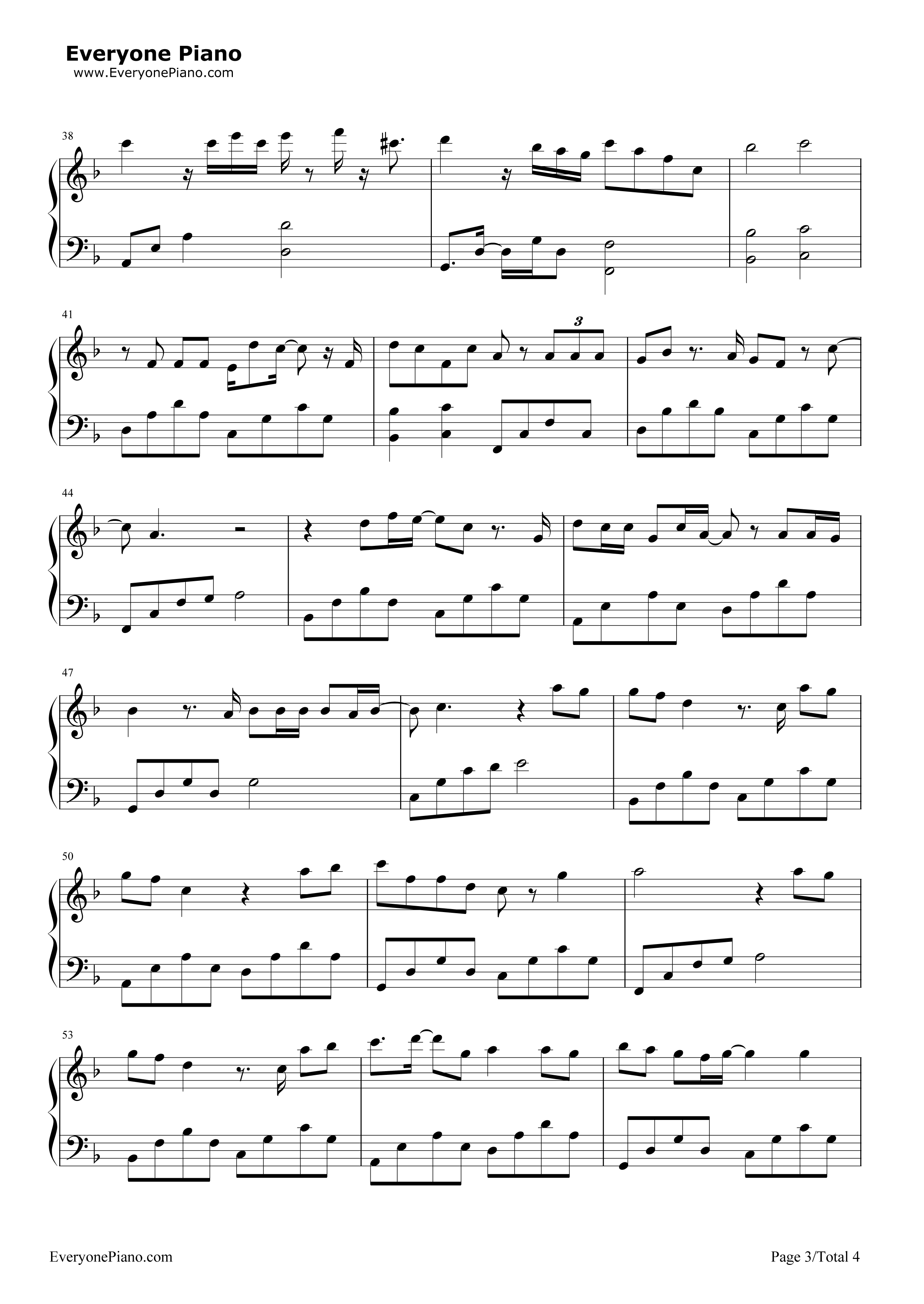 一定要幸福钢琴谱_张靓颖