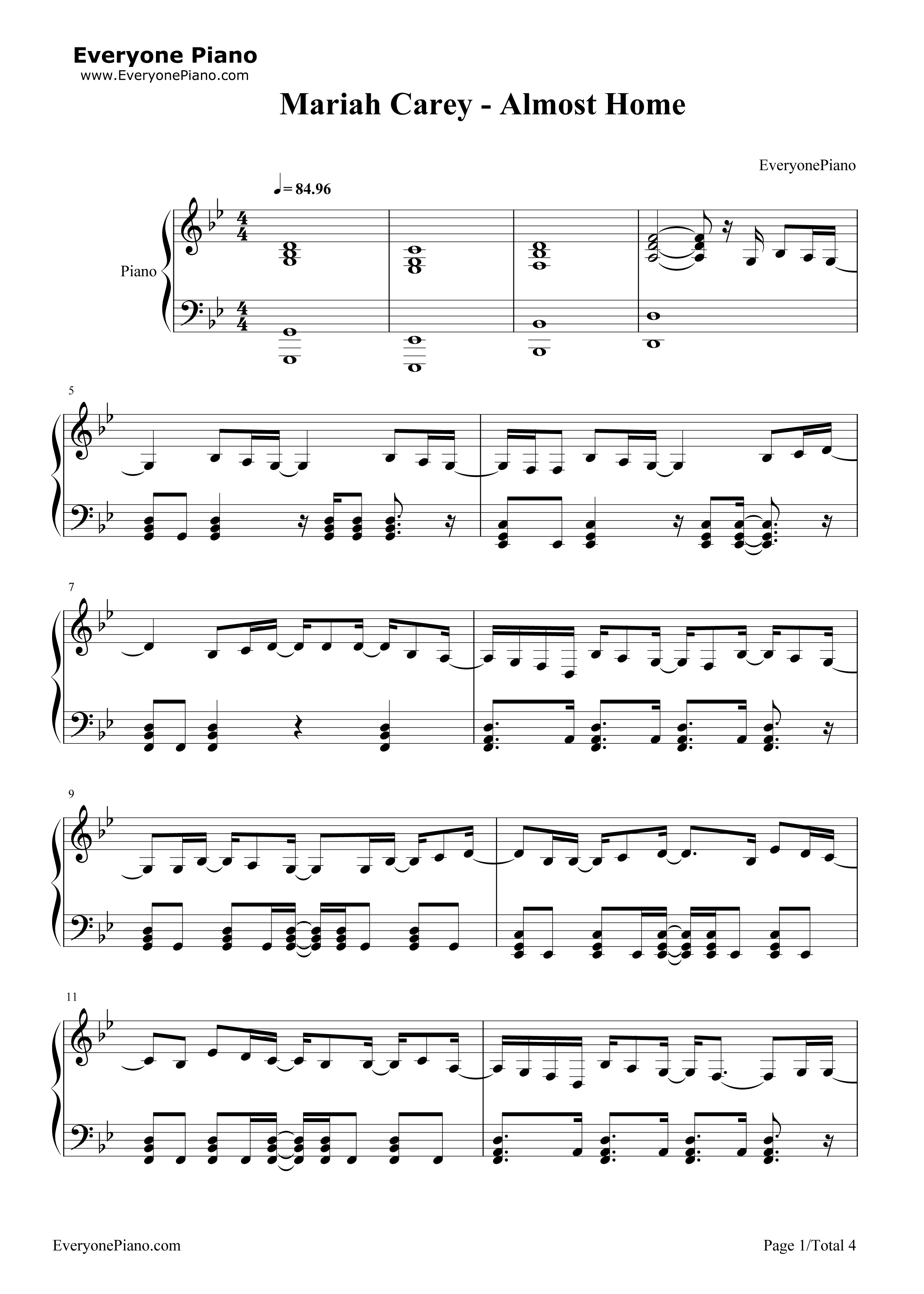 Almost_Home钢琴谱_Mariah_Carey