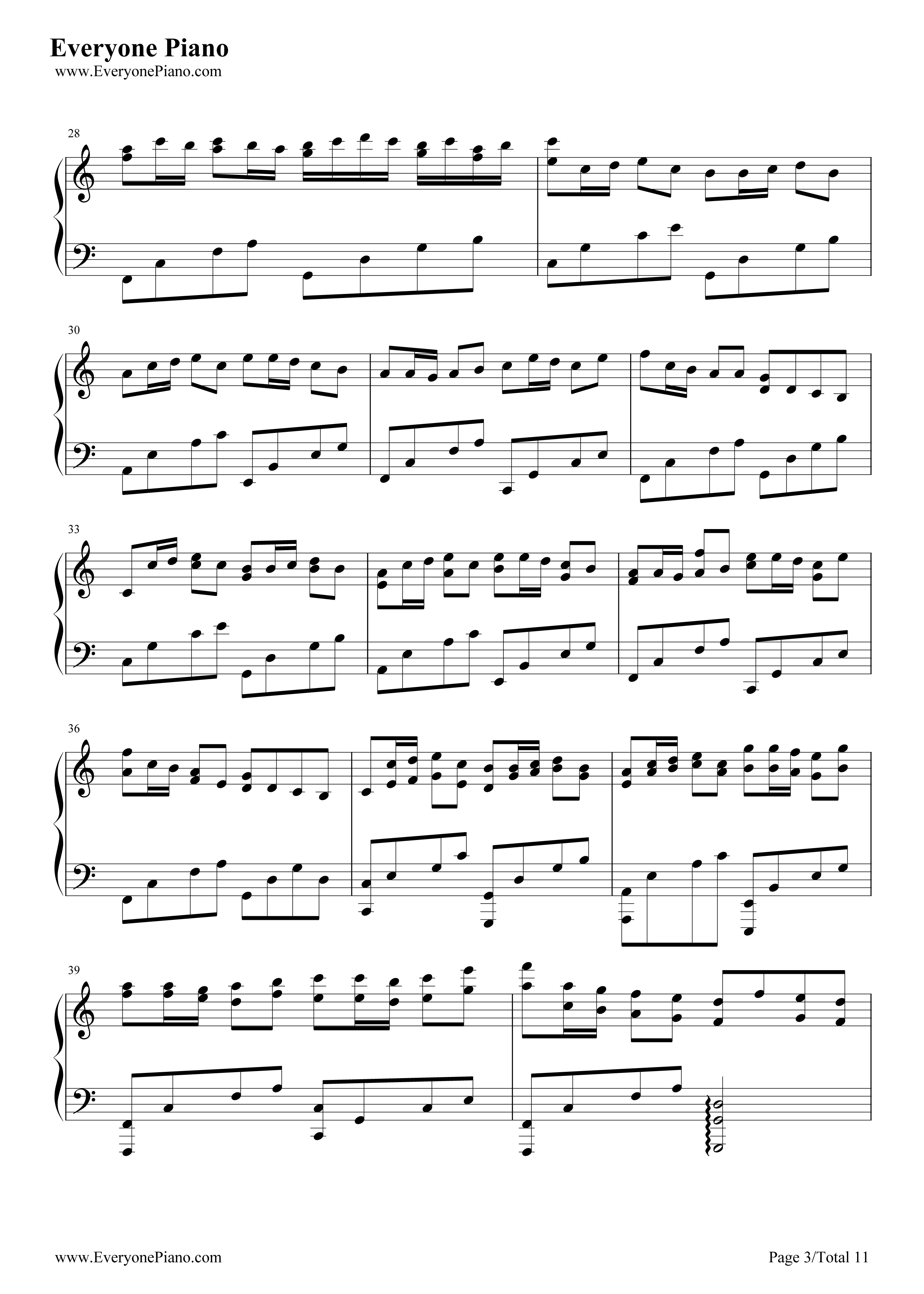 卡农疯狂版钢琴谱_未知