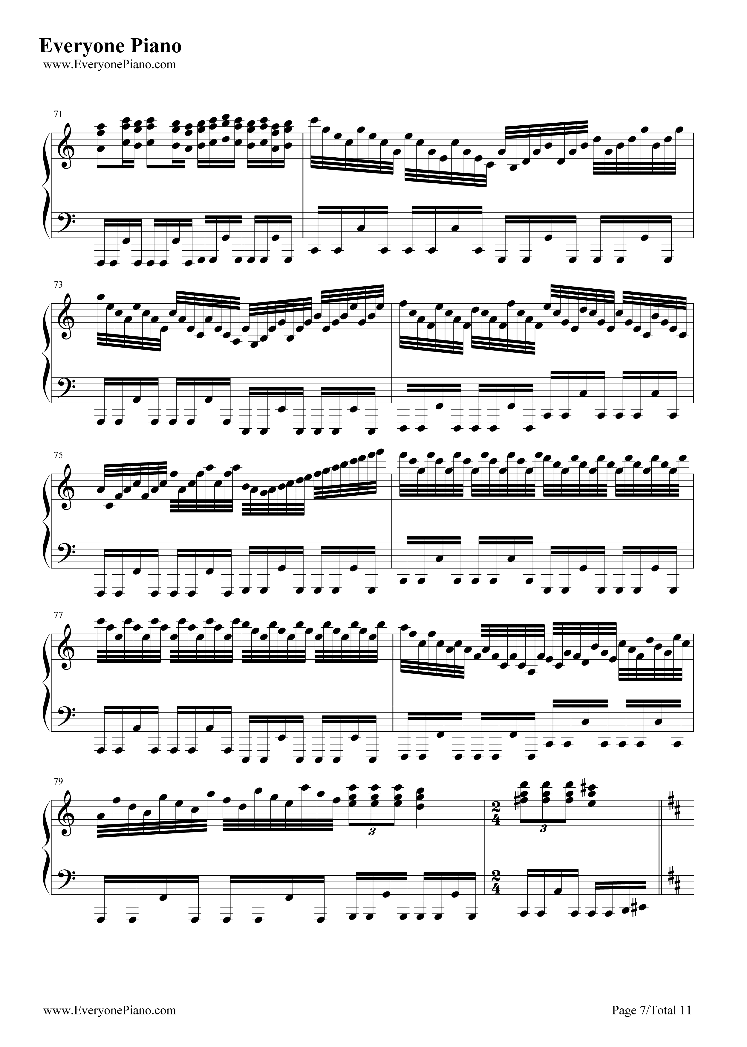 卡农疯狂版钢琴谱_未知