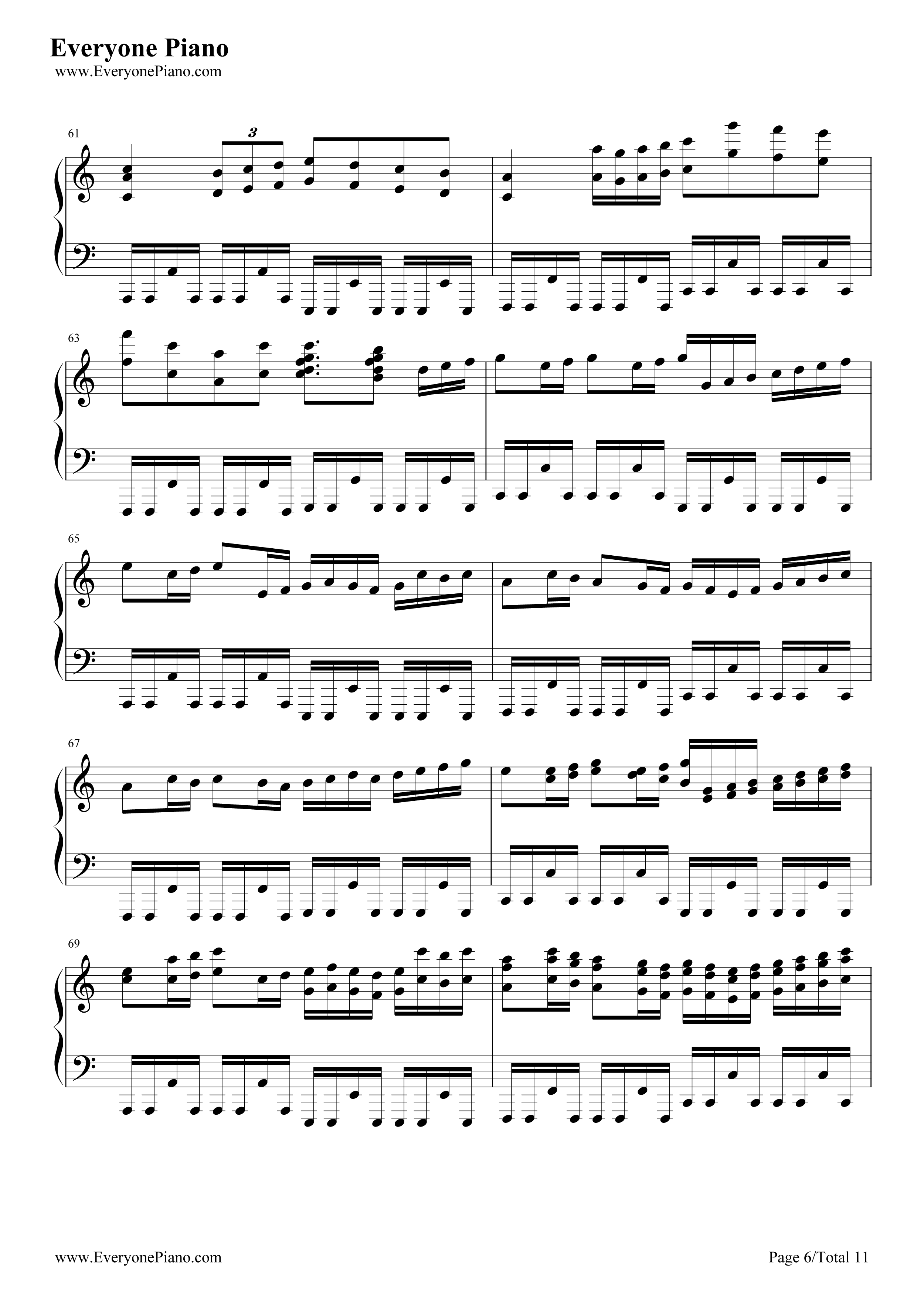 卡农疯狂版钢琴谱_未知