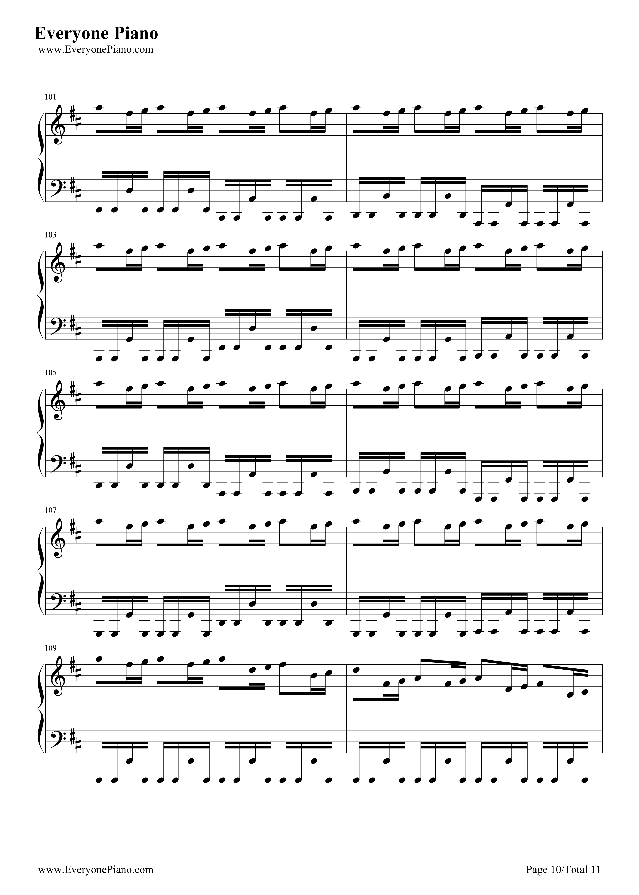 卡农疯狂版钢琴谱_未知